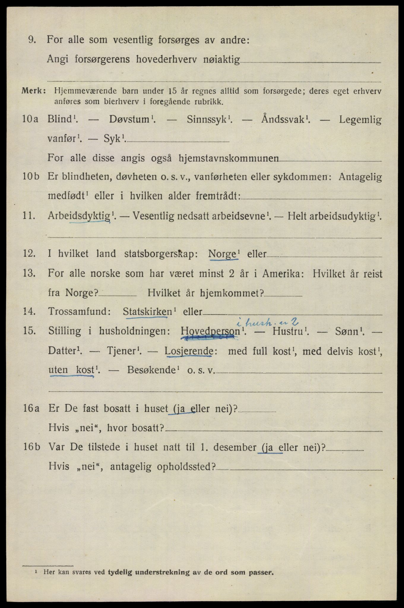 SAO, 1920 census for Ullensaker, 1920, p. 9294
