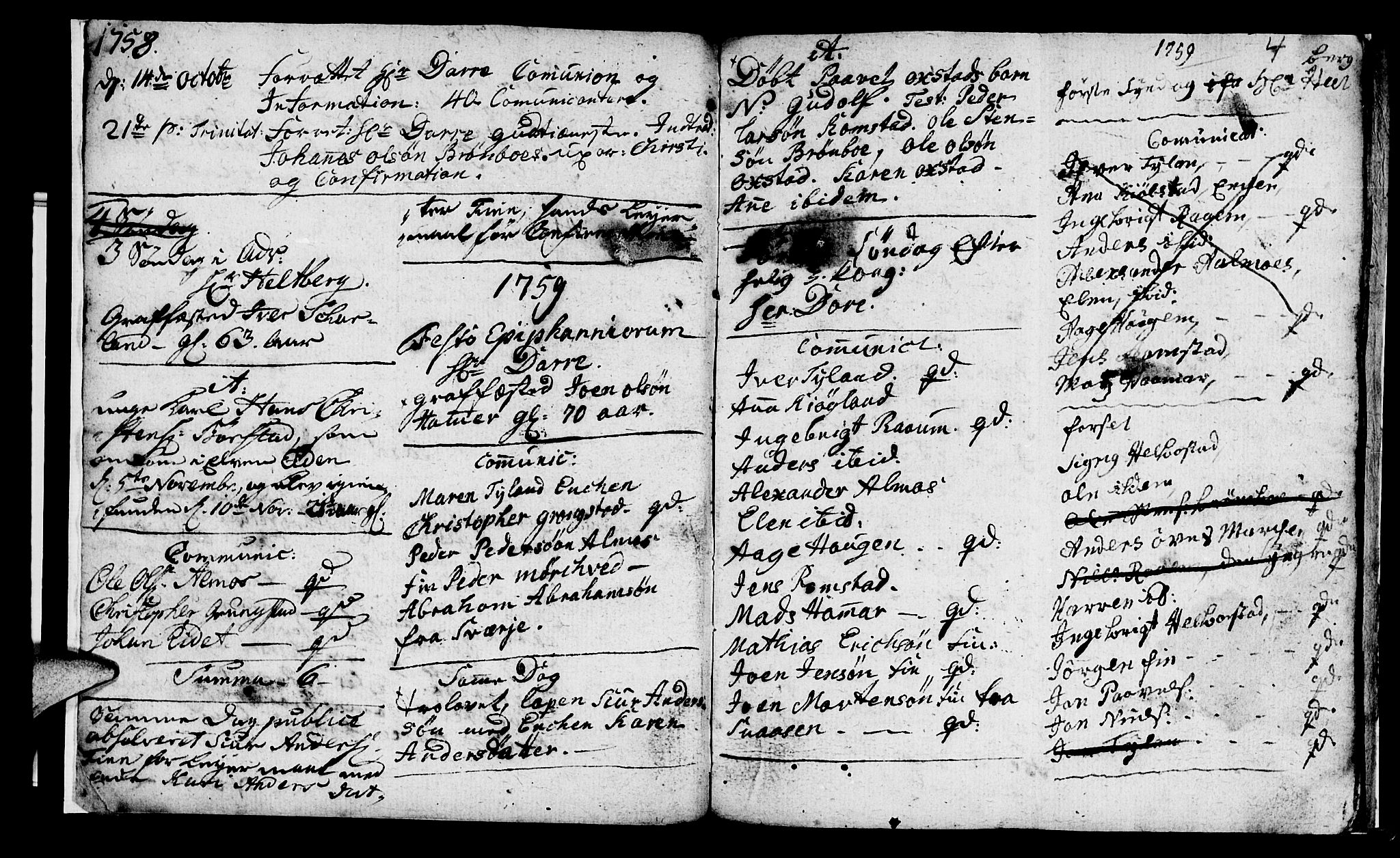 Ministerialprotokoller, klokkerbøker og fødselsregistre - Nord-Trøndelag, SAT/A-1458/765/L0561: Parish register (official) no. 765A02, 1758-1765, p. 4