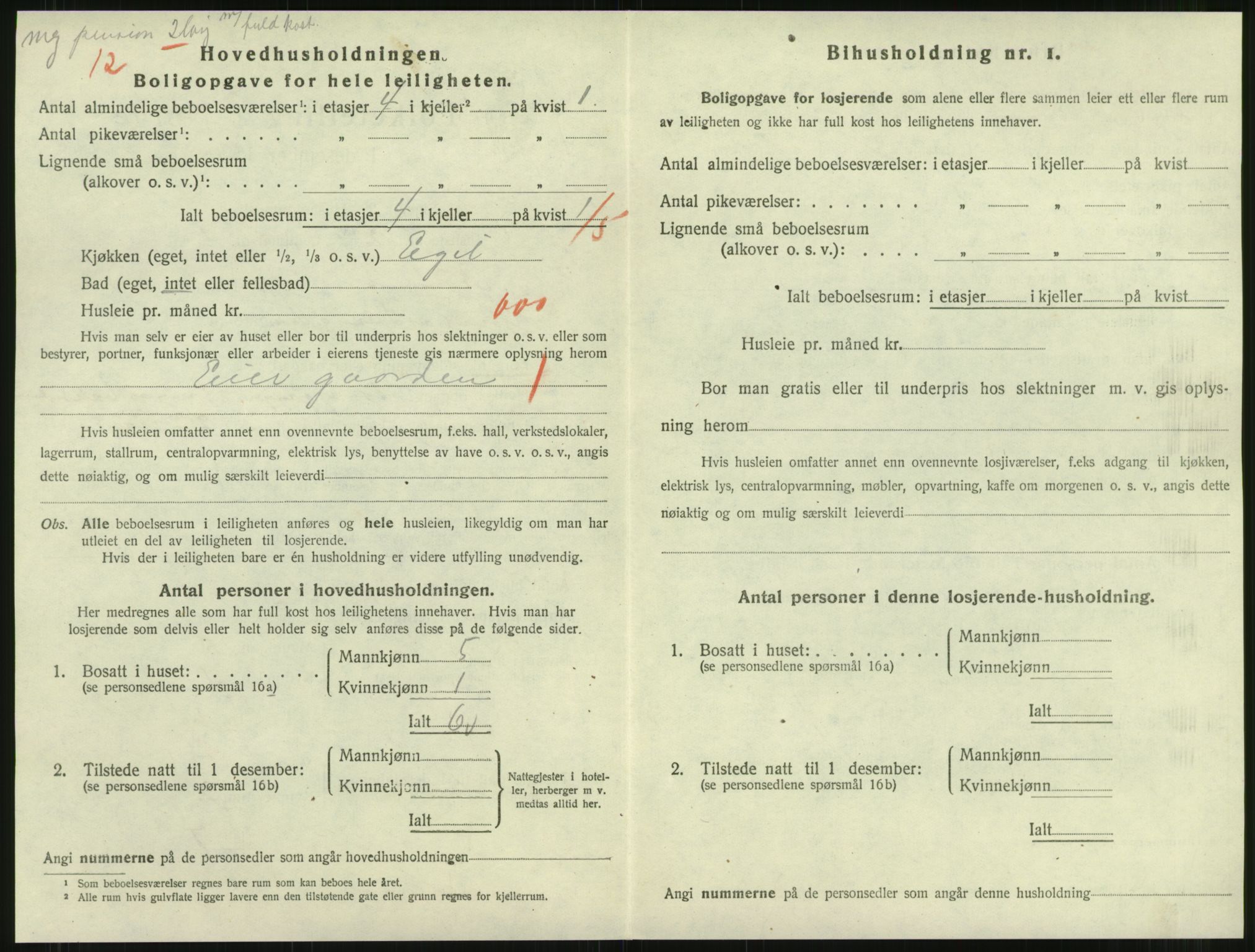 SAT, 1920 census for Namsos, 1920, p. 1052