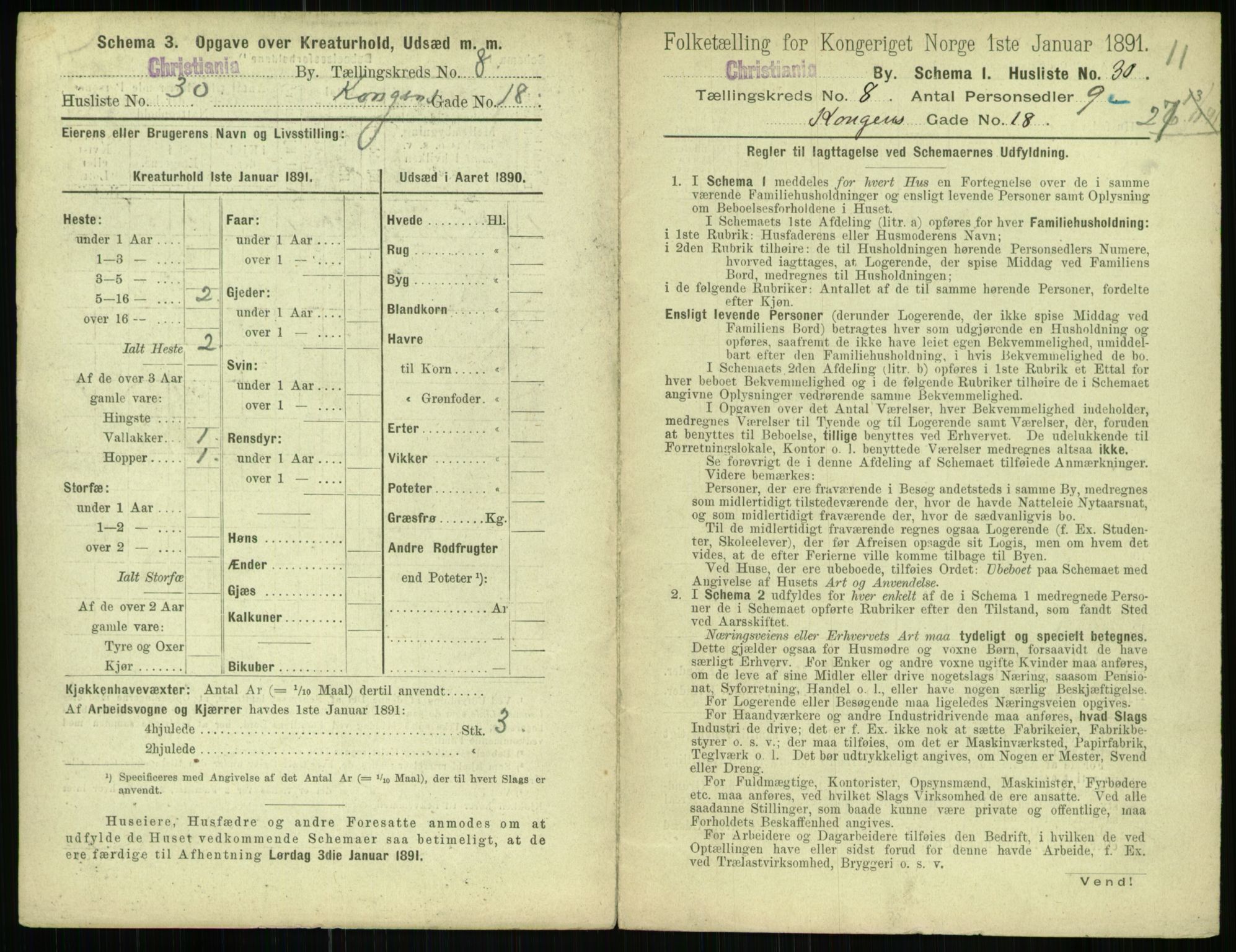 RA, 1891 census for 0301 Kristiania, 1891, p. 3322