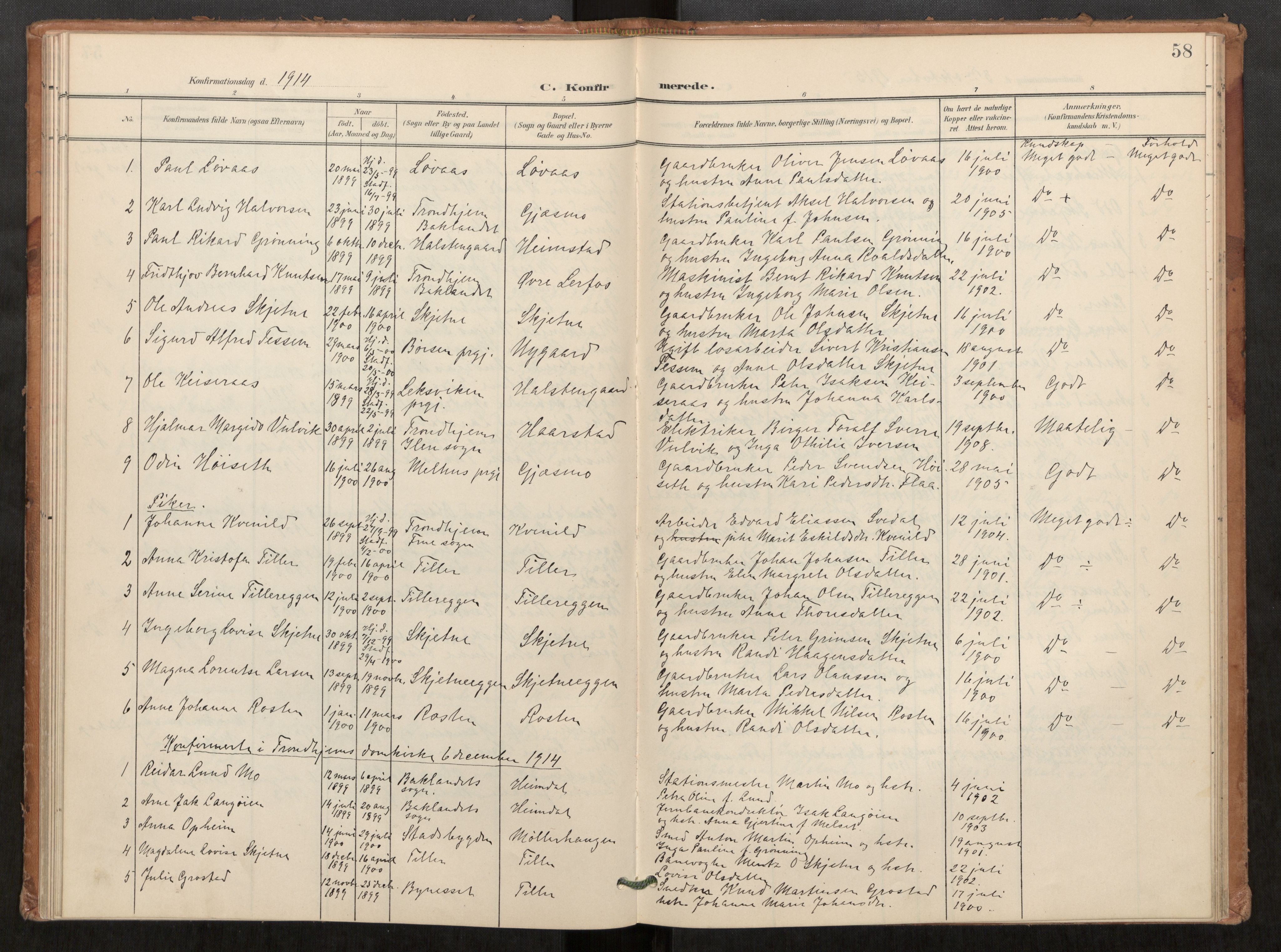 Klæbu sokneprestkontor, SAT/A-1112: Parish register (official) no. 2, 1900-1916, p. 58