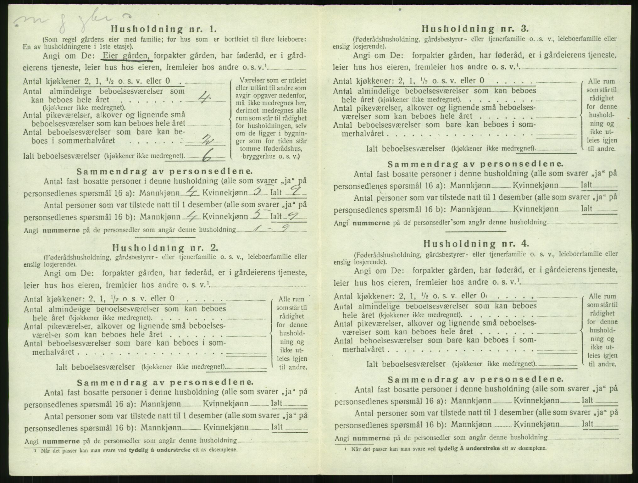 SAT, 1920 census for Bremsnes, 1920, p. 1084