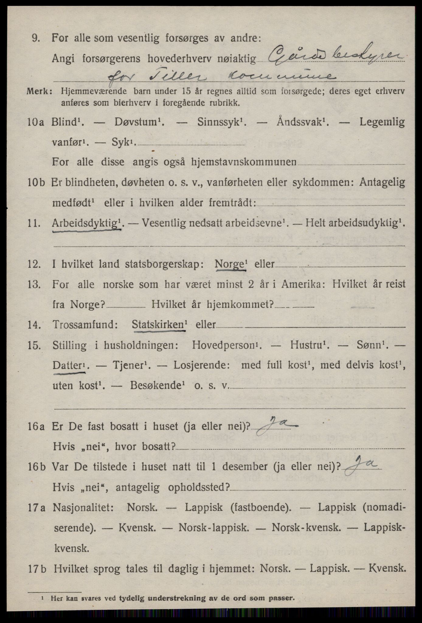 SAT, 1920 census for Tiller, 1920, p. 984