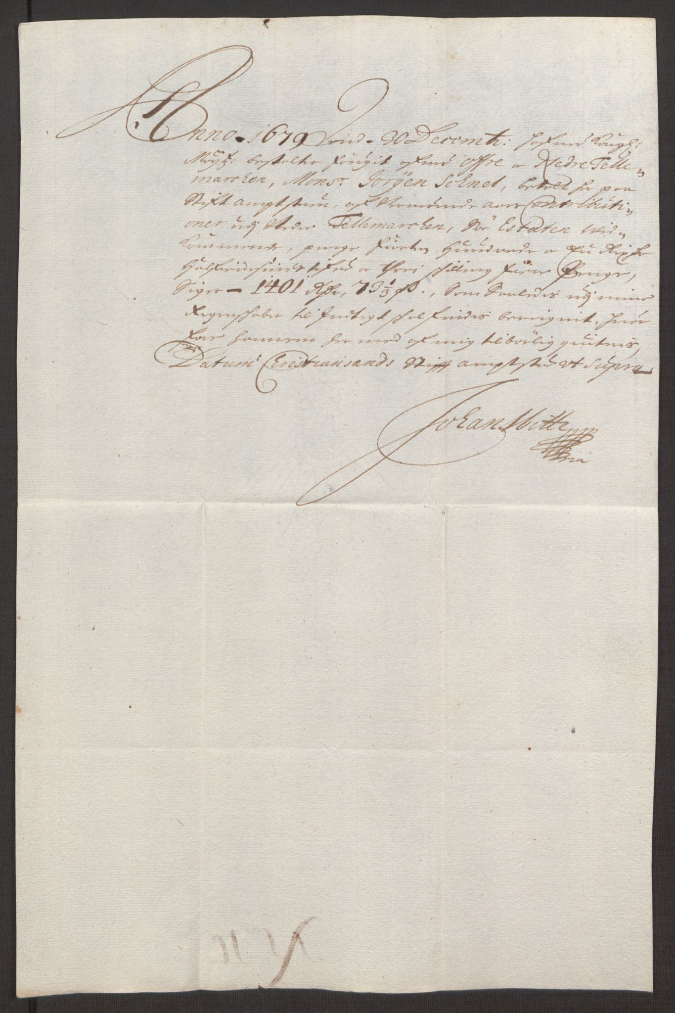 Rentekammeret inntil 1814, Reviderte regnskaper, Fogderegnskap, AV/RA-EA-4092/R35/L2072: Fogderegnskap Øvre og Nedre Telemark, 1679, p. 270