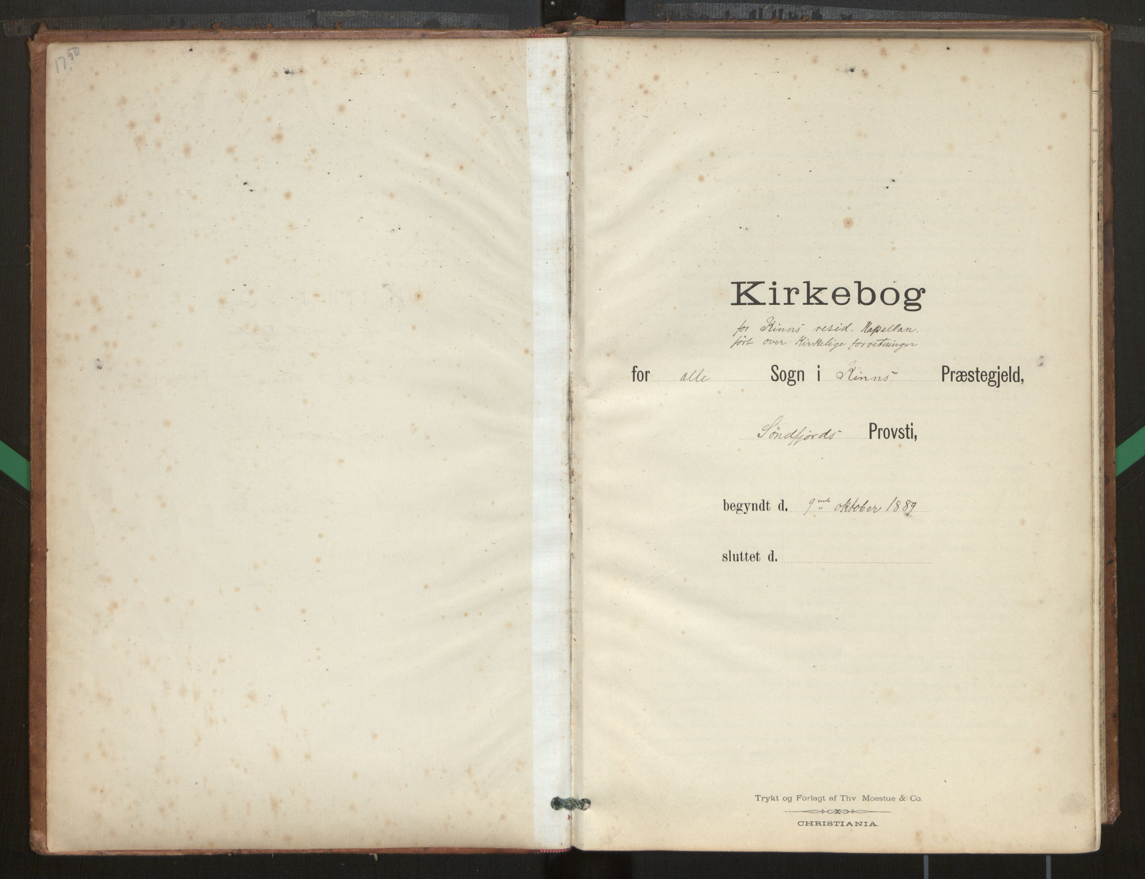Kinn sokneprestembete, SAB/A-80801/H/Hac/L0001: Diary records no. 1, 1889-1950