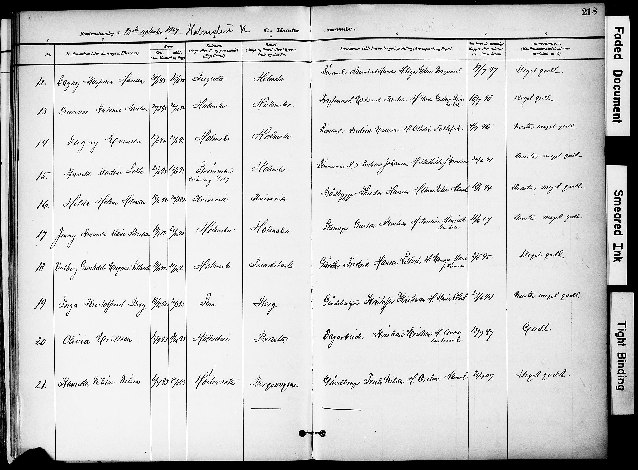 Hurum kirkebøker, AV/SAKO-A-229/F/Fa/L0015: Parish register (official) no. 15, 1896-1908, p. 218