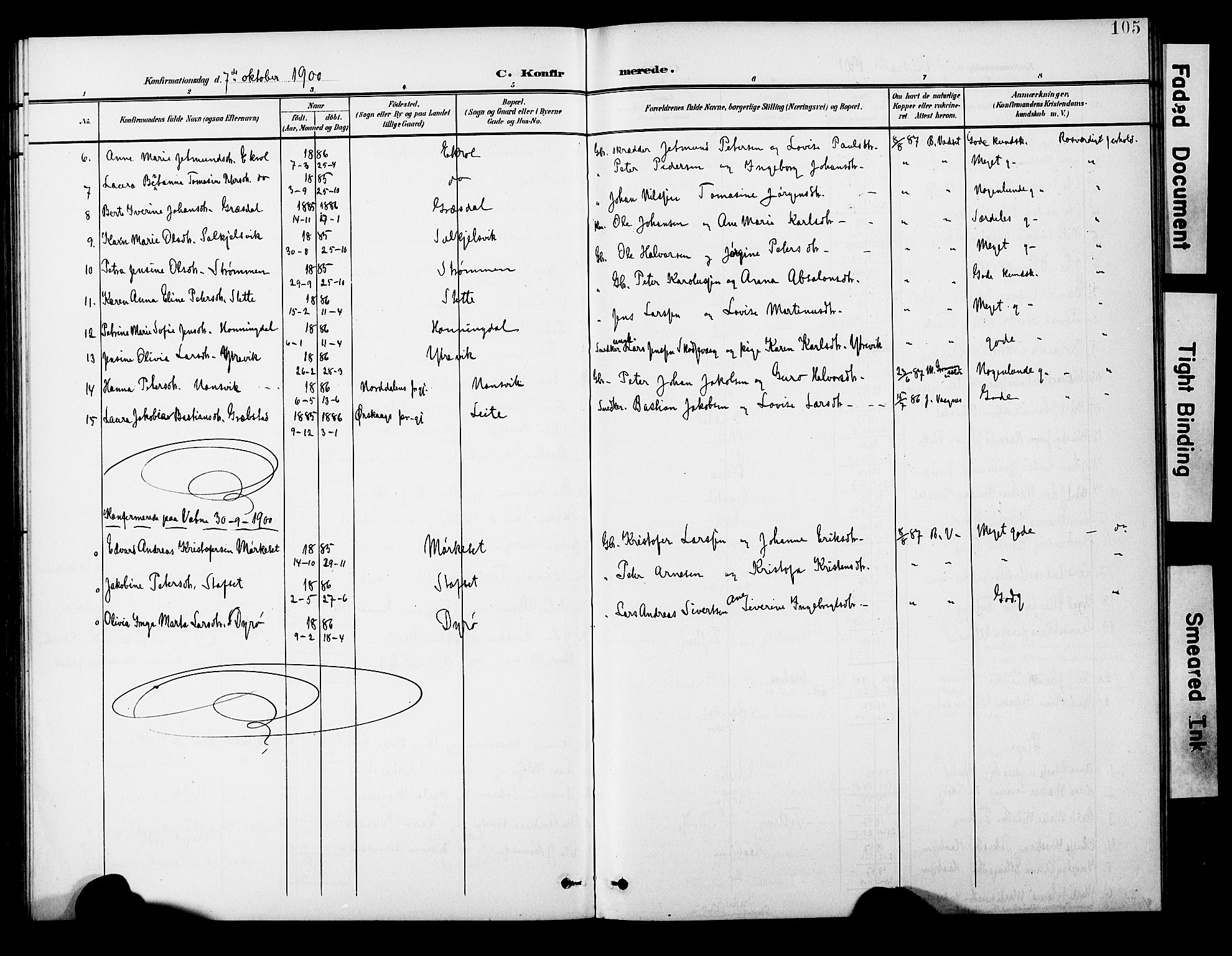 Ministerialprotokoller, klokkerbøker og fødselsregistre - Møre og Romsdal, AV/SAT-A-1454/524/L0366: Parish register (copy) no. 524C07, 1900-1931, p. 105