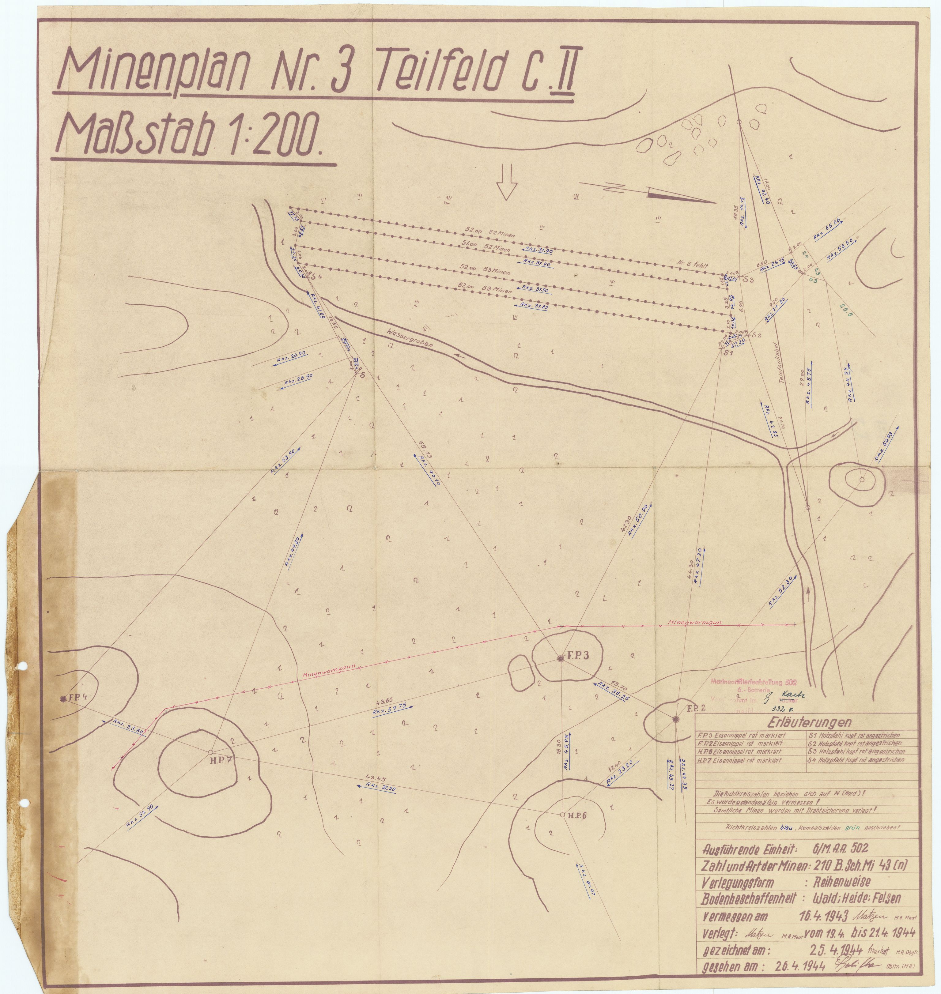 Forsvaret, Sørlandet sjøforsvarsdistrikt, RA/RAFA-3266/F/Fb/Fbf/L0323: Tyske landminefelter, 1945, p. 107