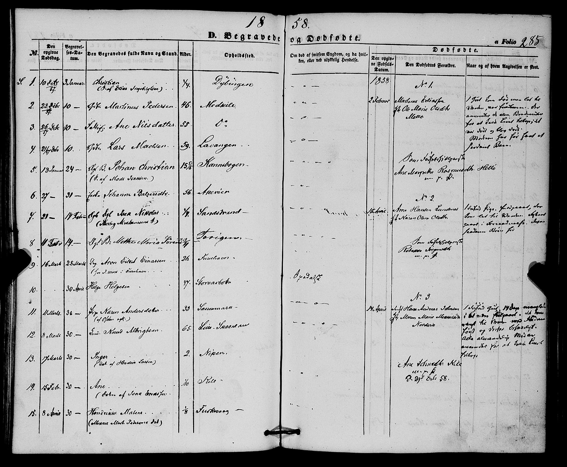 Trondenes sokneprestkontor, SATØ/S-1319/H/Ha/L0011kirke: Parish register (official) no. 11, 1853-1862, p. 285