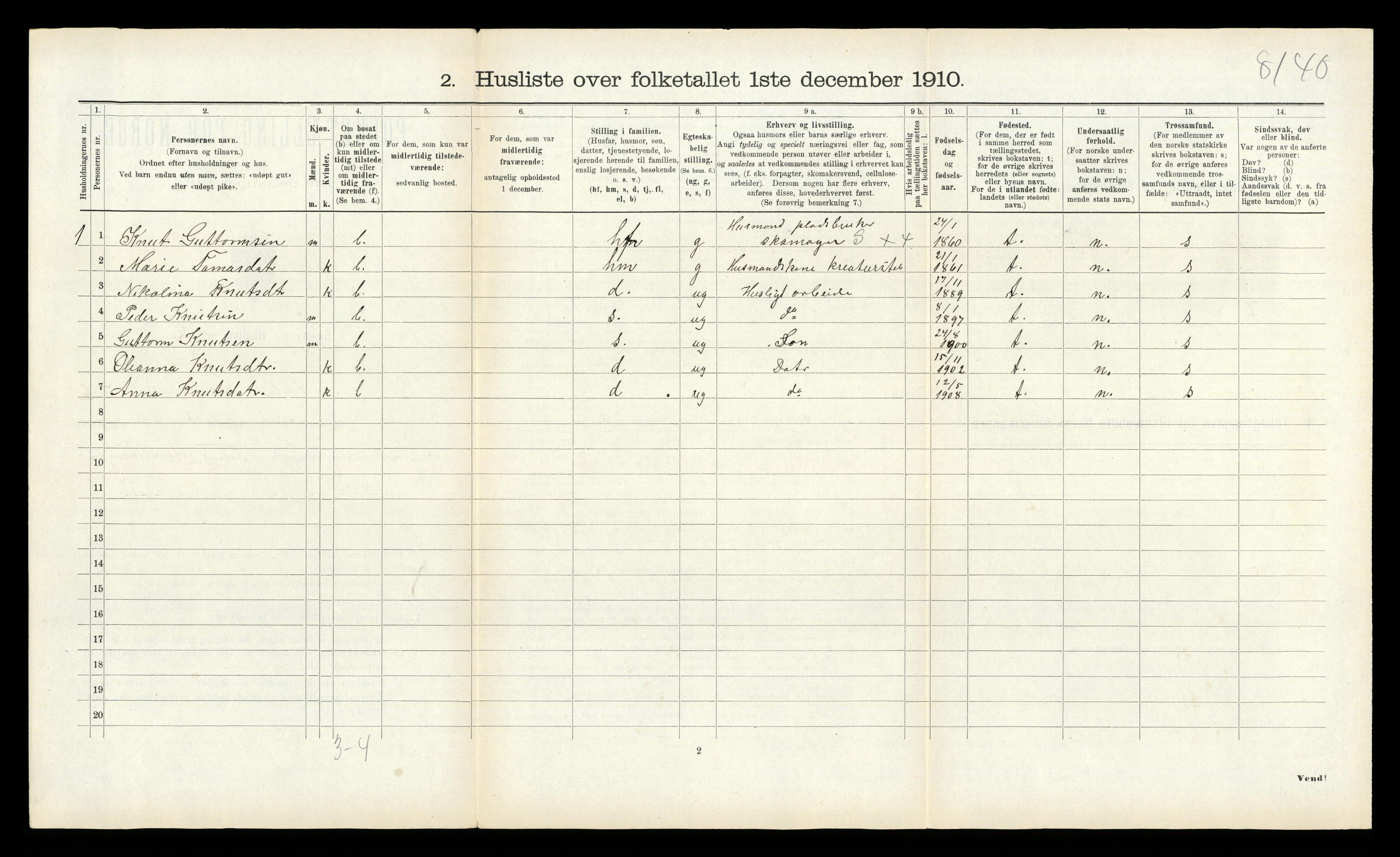 RA, 1910 census for Bolsøy, 1910, p. 1198