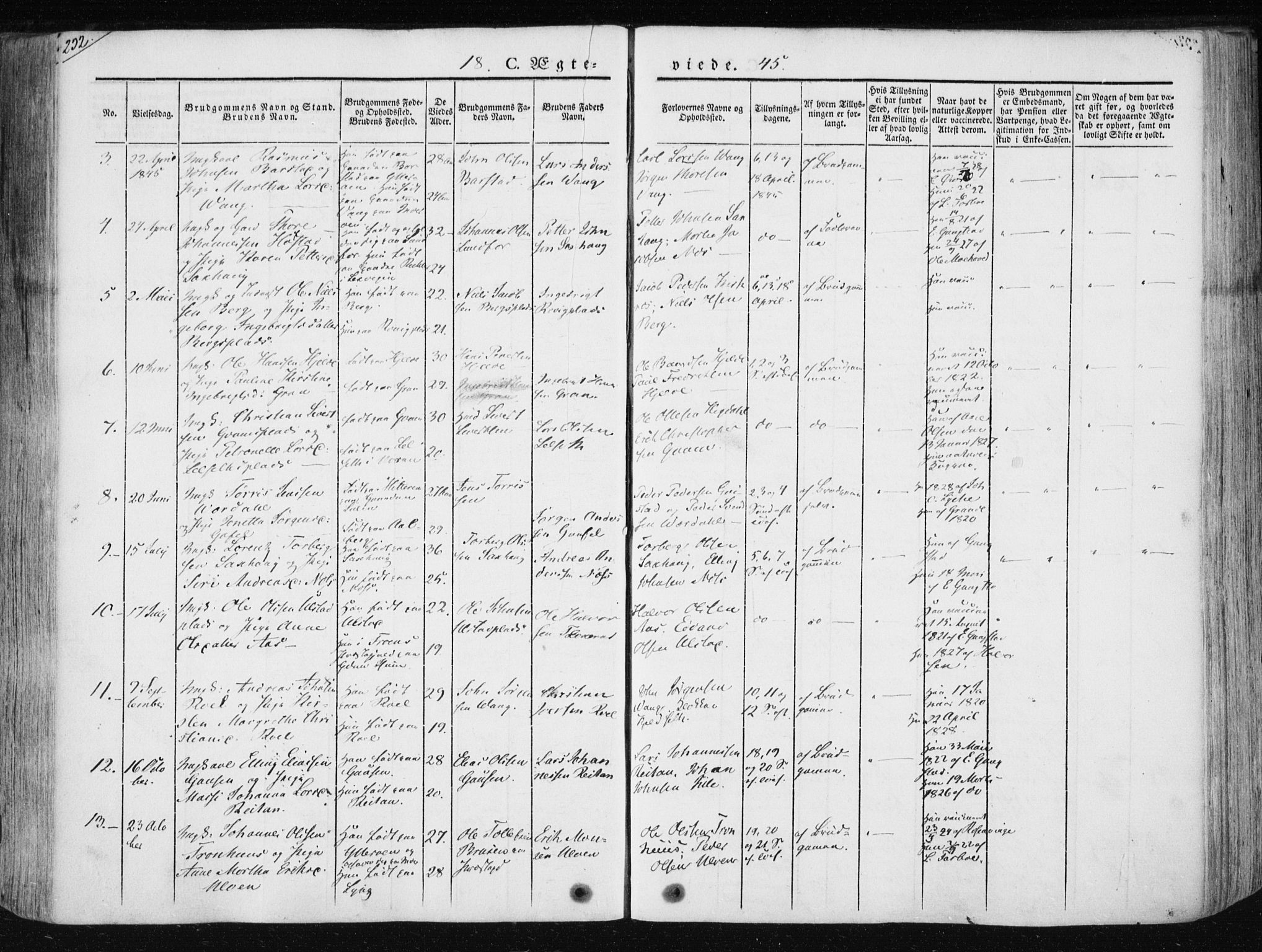 Ministerialprotokoller, klokkerbøker og fødselsregistre - Nord-Trøndelag, AV/SAT-A-1458/730/L0280: Parish register (official) no. 730A07 /1, 1840-1854, p. 232