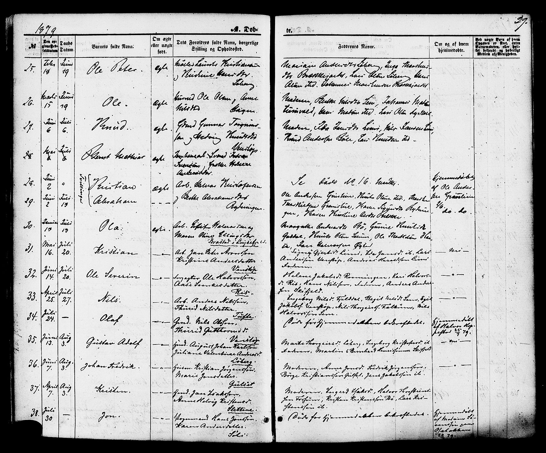 Gjerpen kirkebøker, AV/SAKO-A-265/F/Fa/L0009: Parish register (official) no. I 9, 1872-1885, p. 29