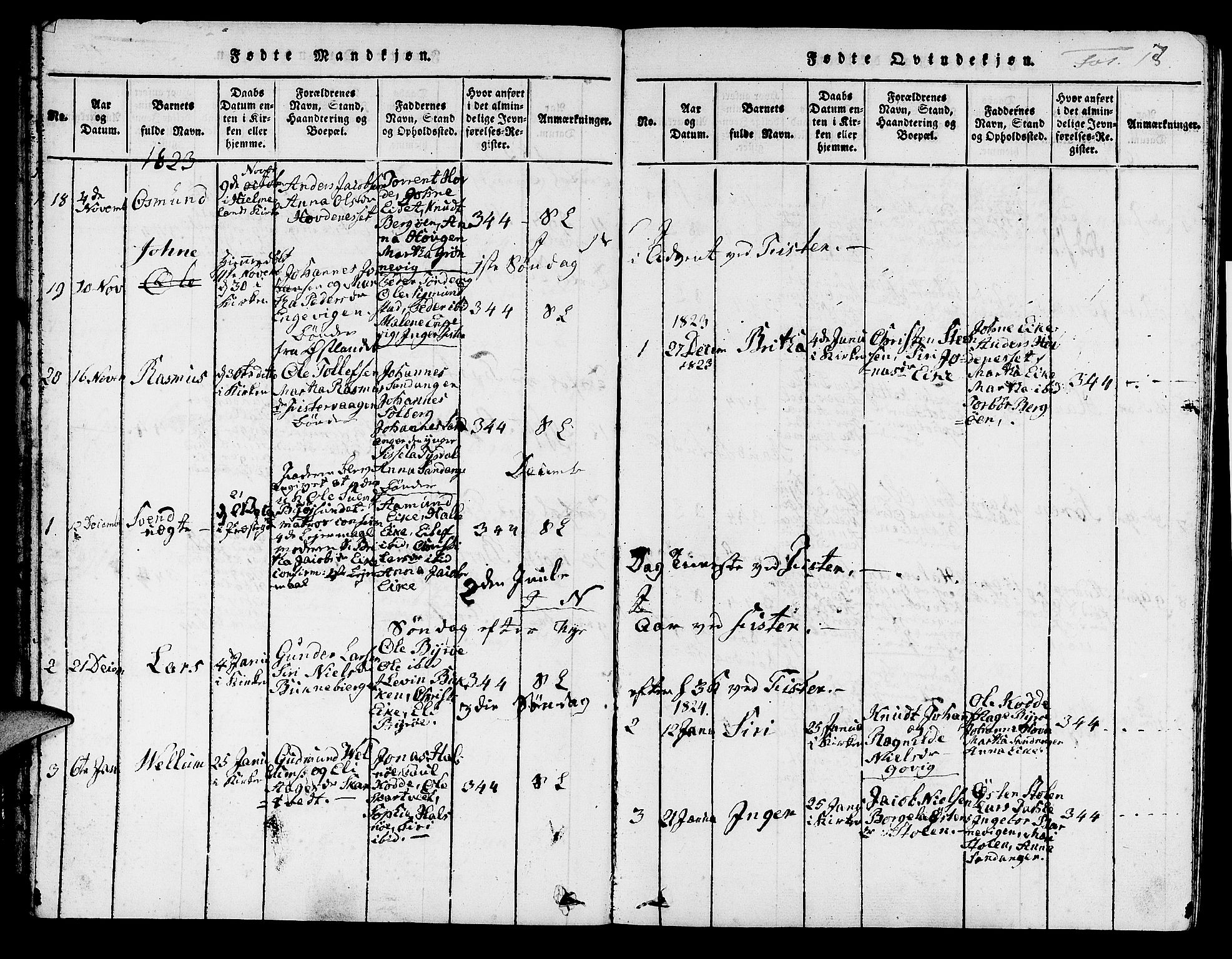 Hjelmeland sokneprestkontor, SAST/A-101843/01/IV/L0004: Parish register (official) no. A 4, 1816-1834, p. 18