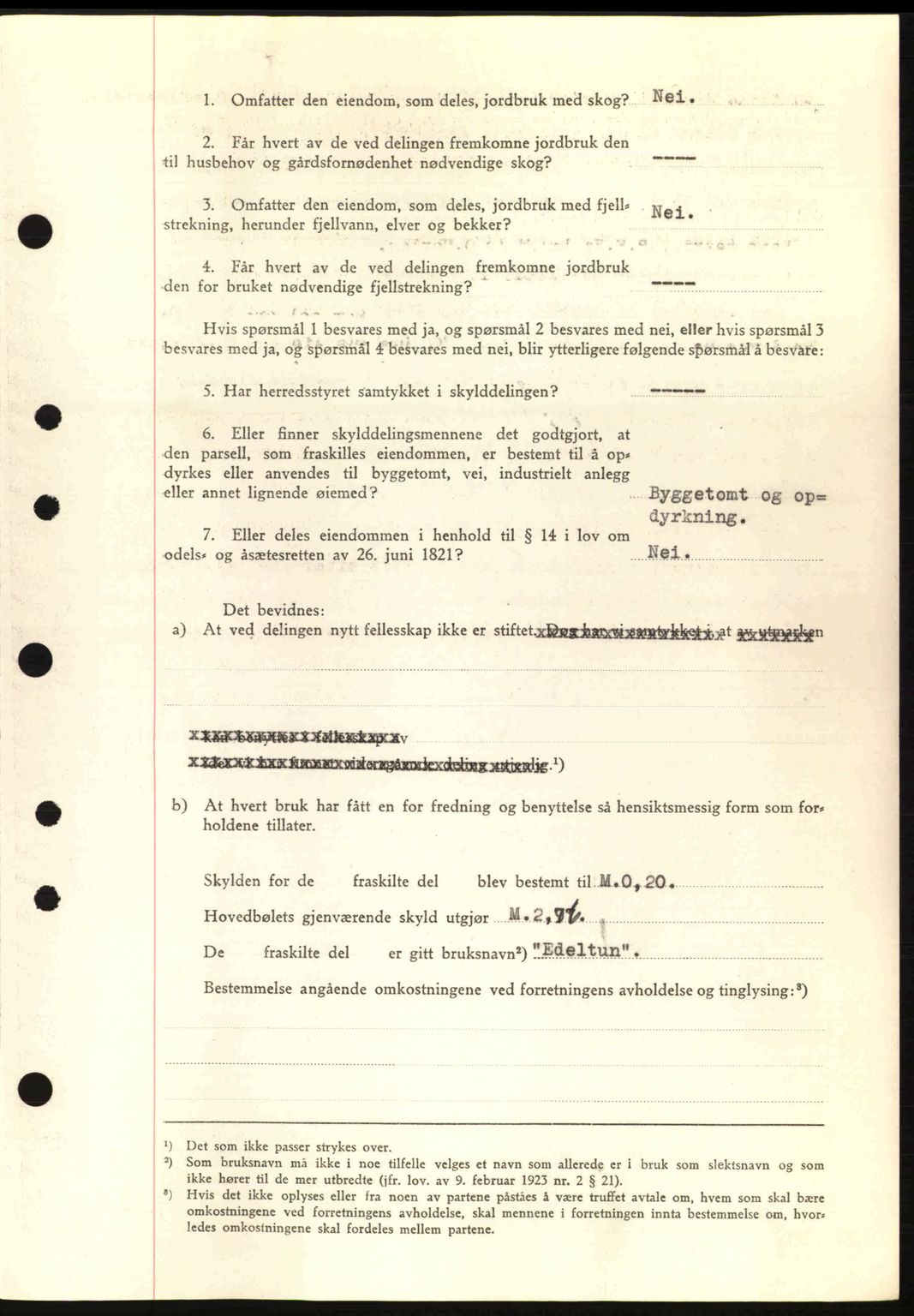 Nordre Sunnmøre sorenskriveri, AV/SAT-A-0006/1/2/2C/2Ca: Mortgage book no. A13, 1942-1942, Diary no: : 971/1942