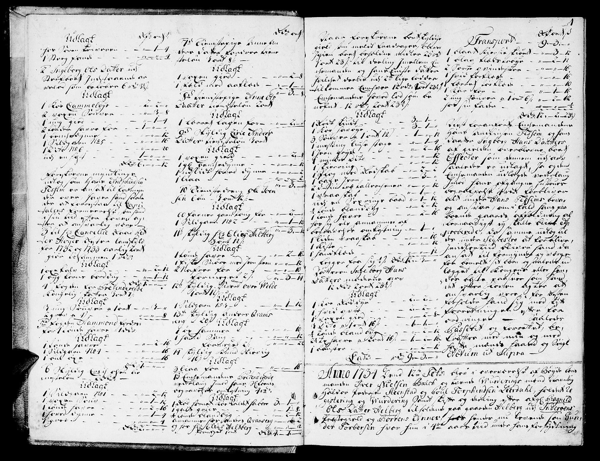 Inderøy sorenskriveri, SAT/A-4147/1/3/3A/L0007: Skifteprotokoll, 1734-1740, p. 3b-4a