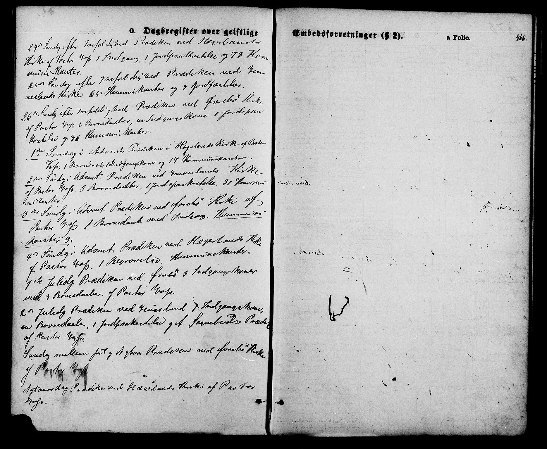 Vennesla sokneprestkontor, SAK/1111-0045/Fa/Fac/L0008: Parish register (official) no. A 8, 1874-1883, p. 466