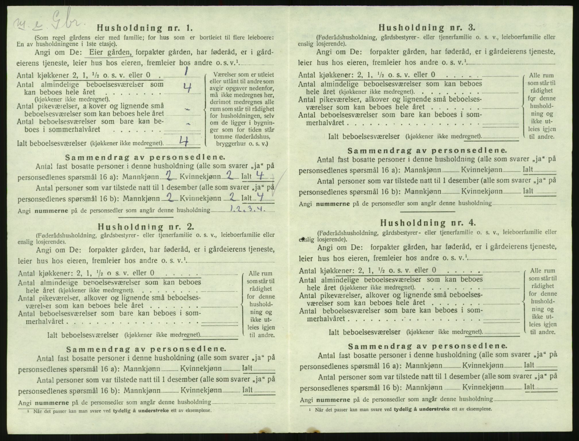 SAK, 1920 census for Bygland, 1920, p. 706