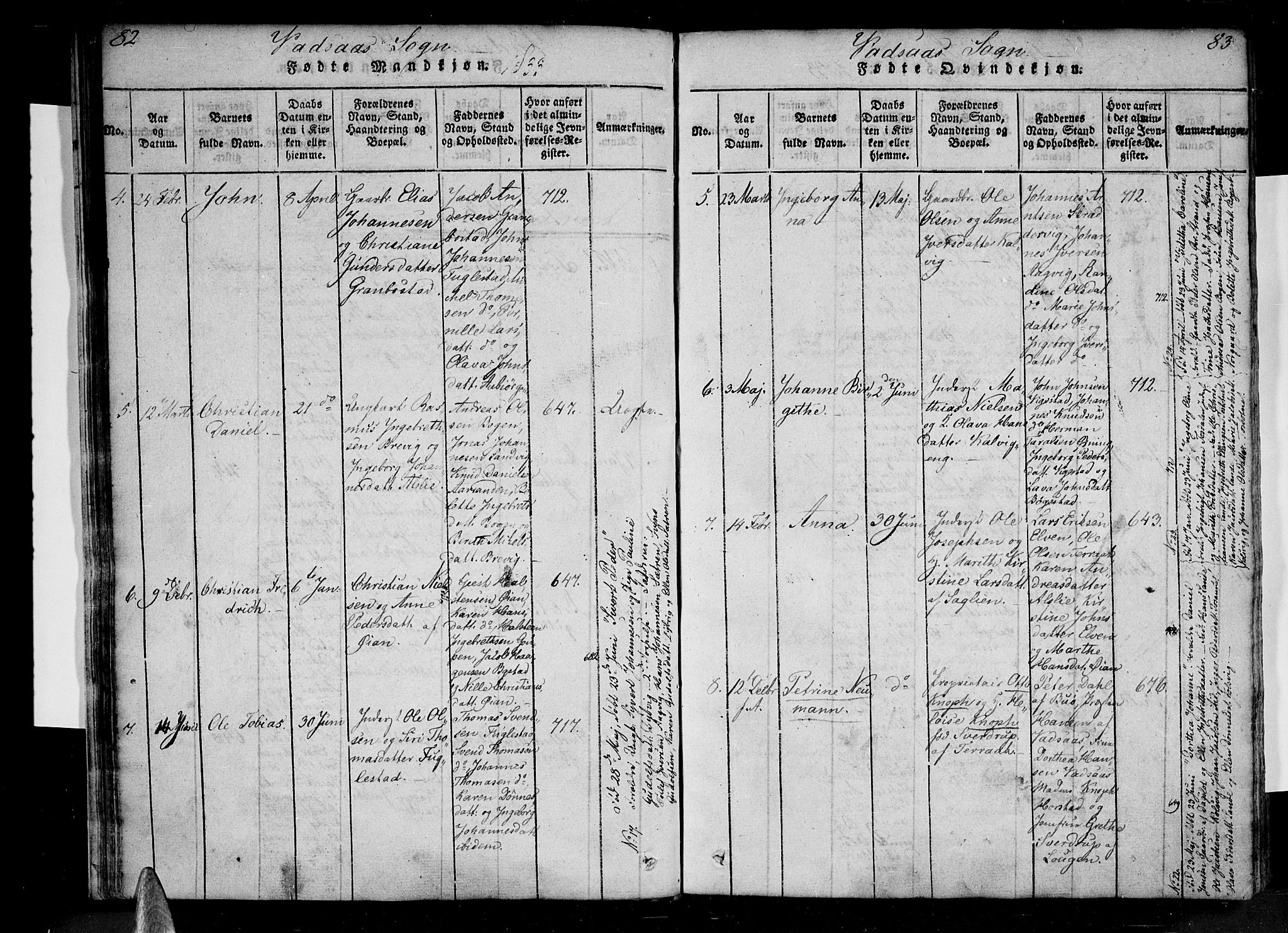 Ministerialprotokoller, klokkerbøker og fødselsregistre - Nordland, AV/SAT-A-1459/810/L0142: Parish register (official) no. 810A06 /1, 1819-1841, p. 82-83