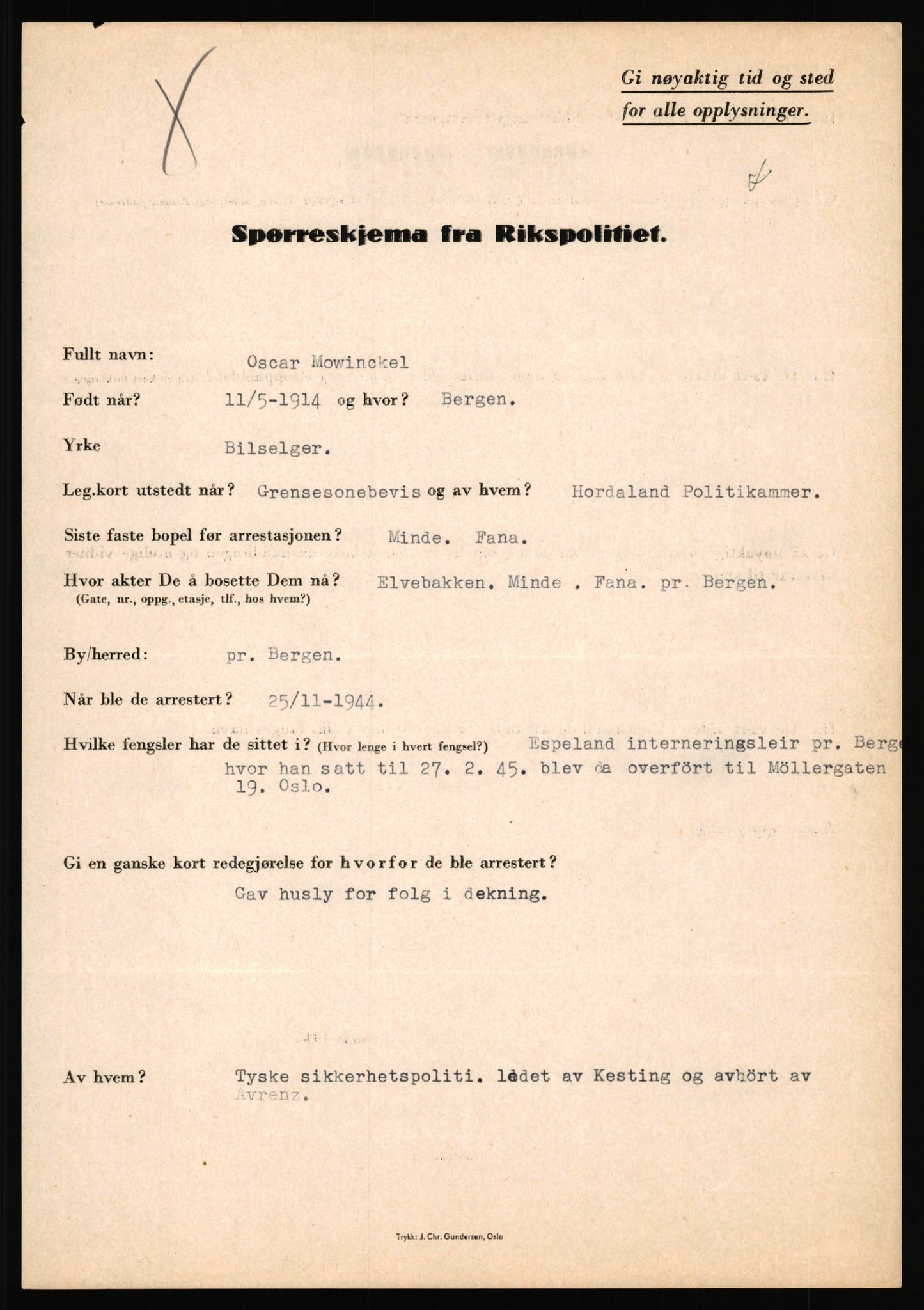 Rikspolitisjefen, AV/RA-S-1560/L/L0012: Mogensen, Øivind - Noraas, Lars, 1940-1945, p. 145