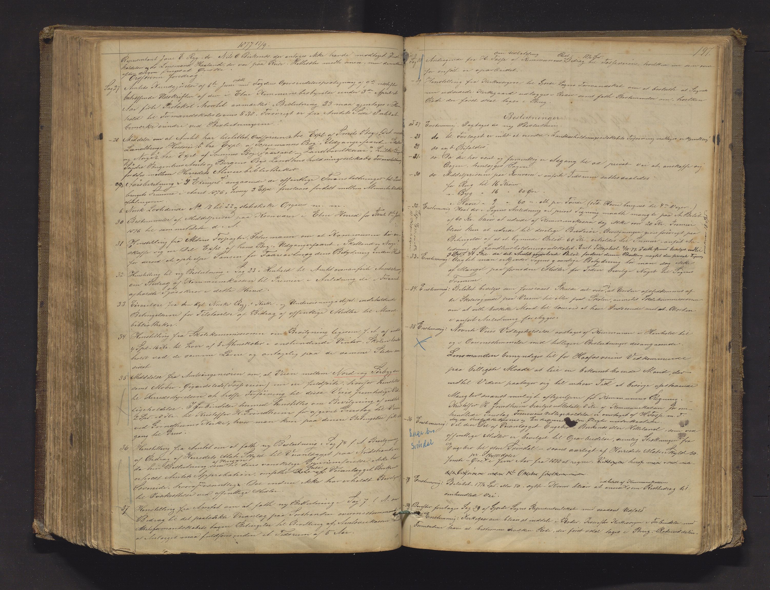Etne kommune. Formannskapet, IKAH/1211-021/A/Aa/L0002: Møtebok for formannskap og heradsstyre, 1861-1884, p. 197