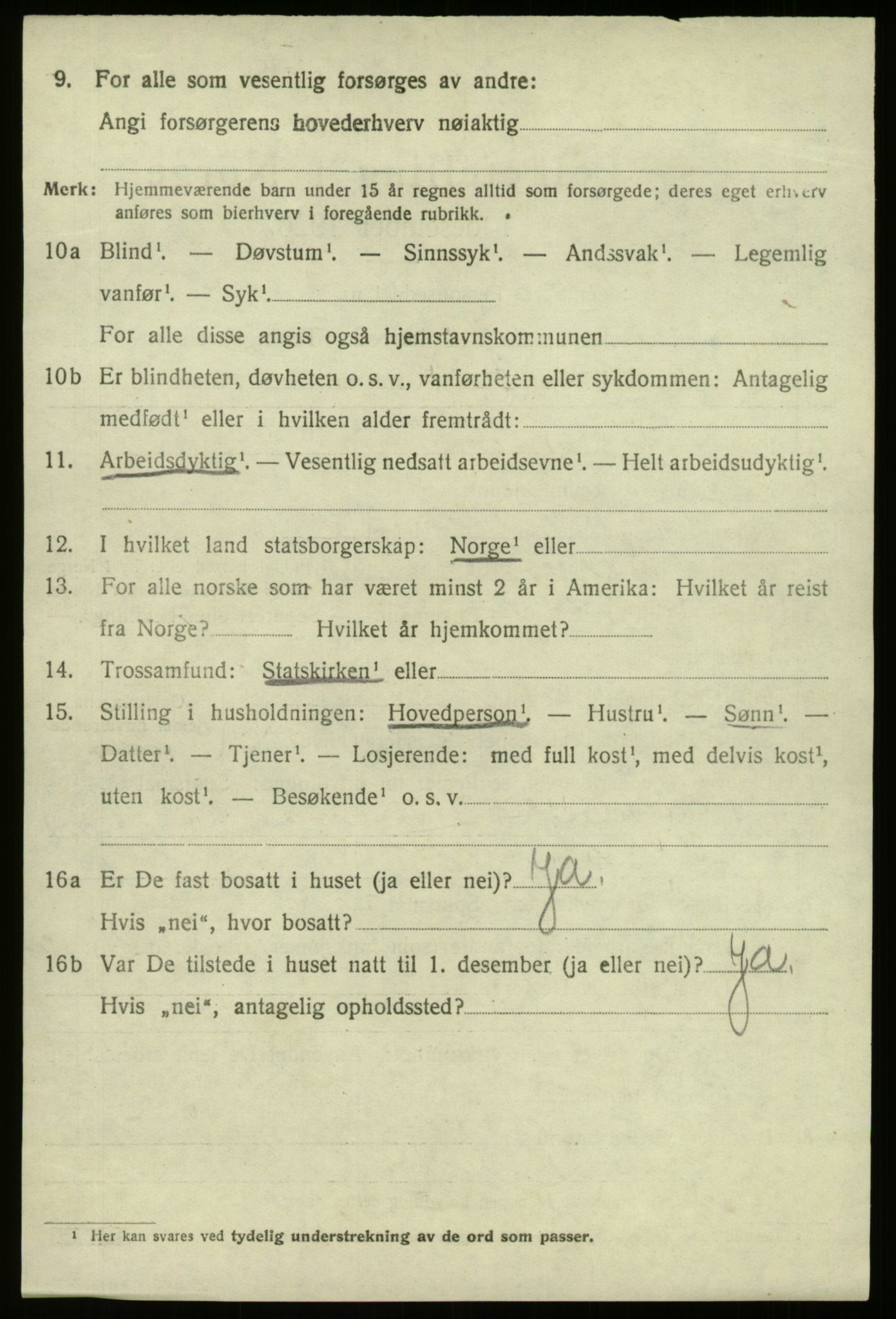 SAB, 1920 census for Selje, 1920, p. 1534