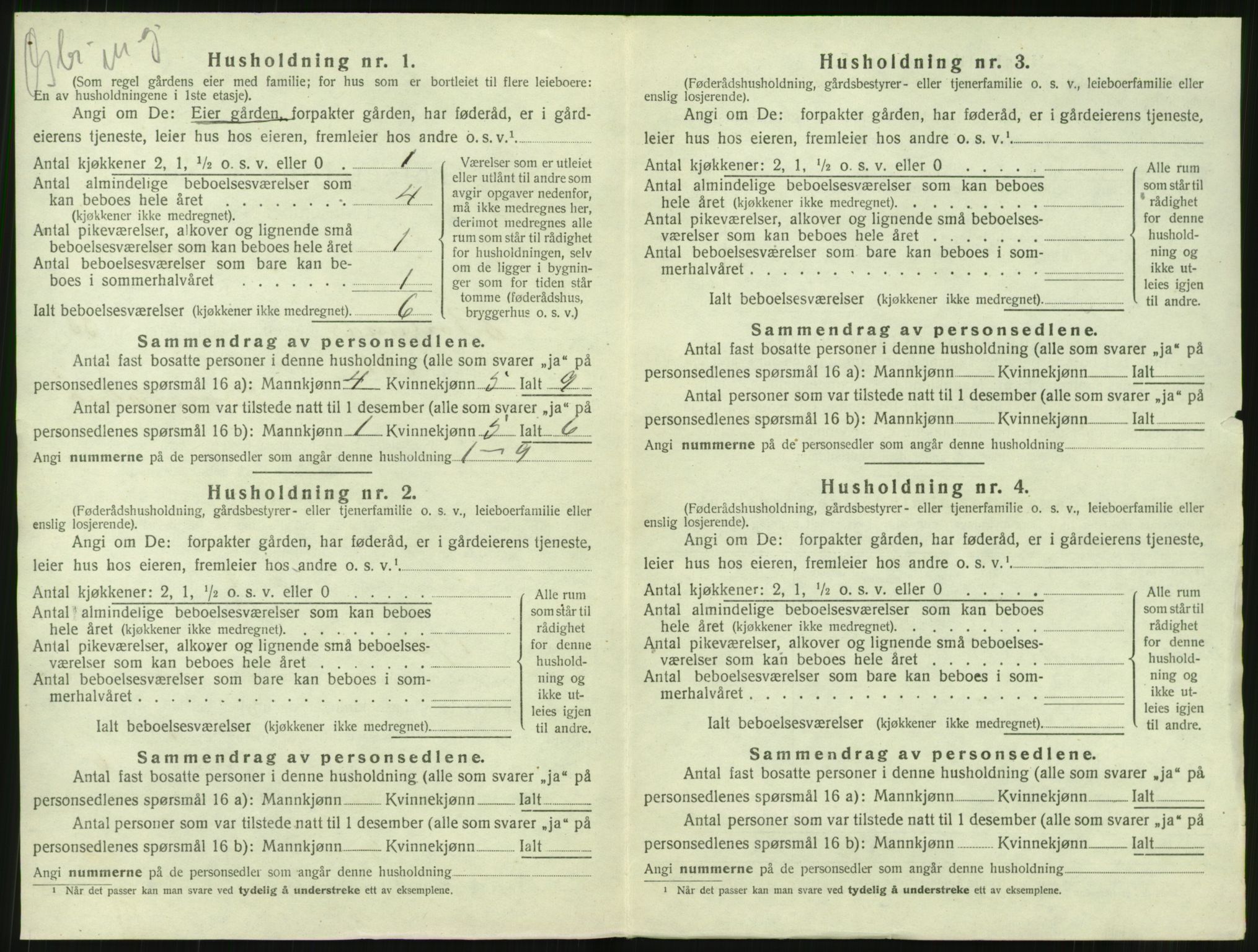 SAT, 1920 census for Borgund, 1920, p. 2403