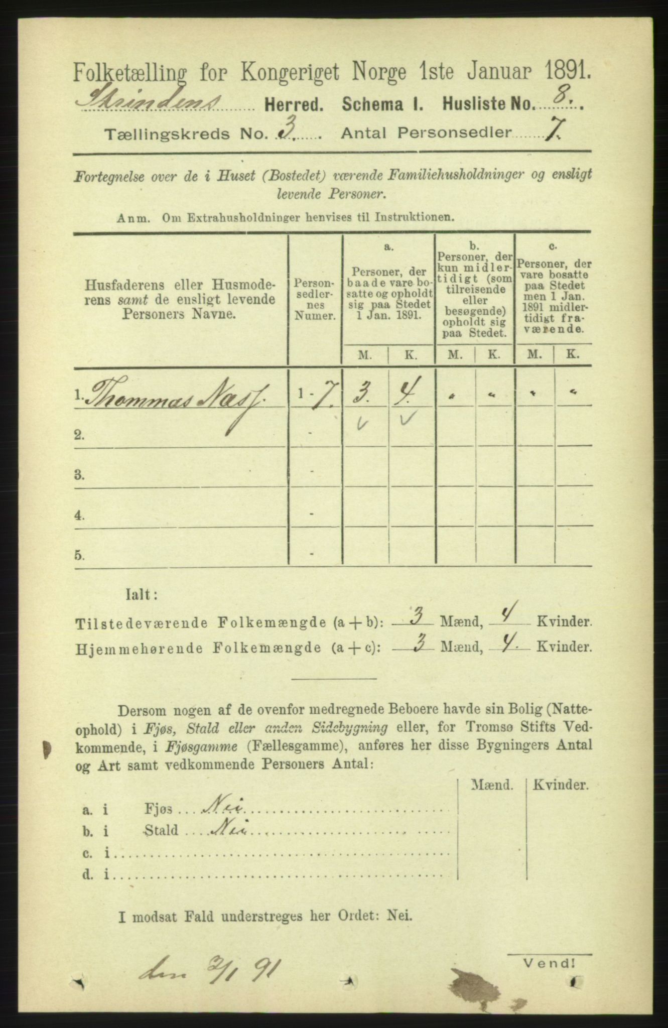 RA, 1891 census for 1660 Strinda, 1891, p. 1917