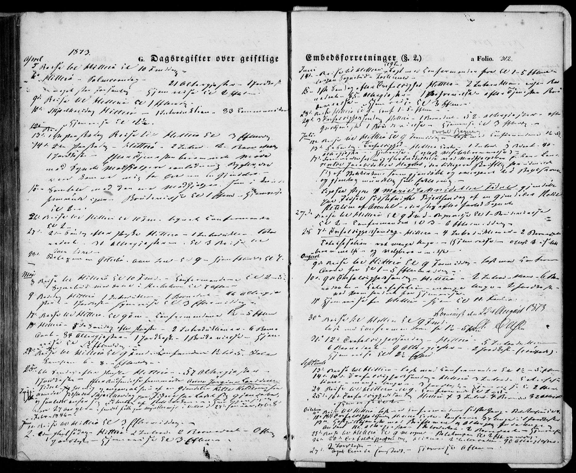 Flekkefjord sokneprestkontor, SAK/1111-0012/F/Fa/Fab/L0004: Parish register (official) no. A 4, 1850-1875, p. 312