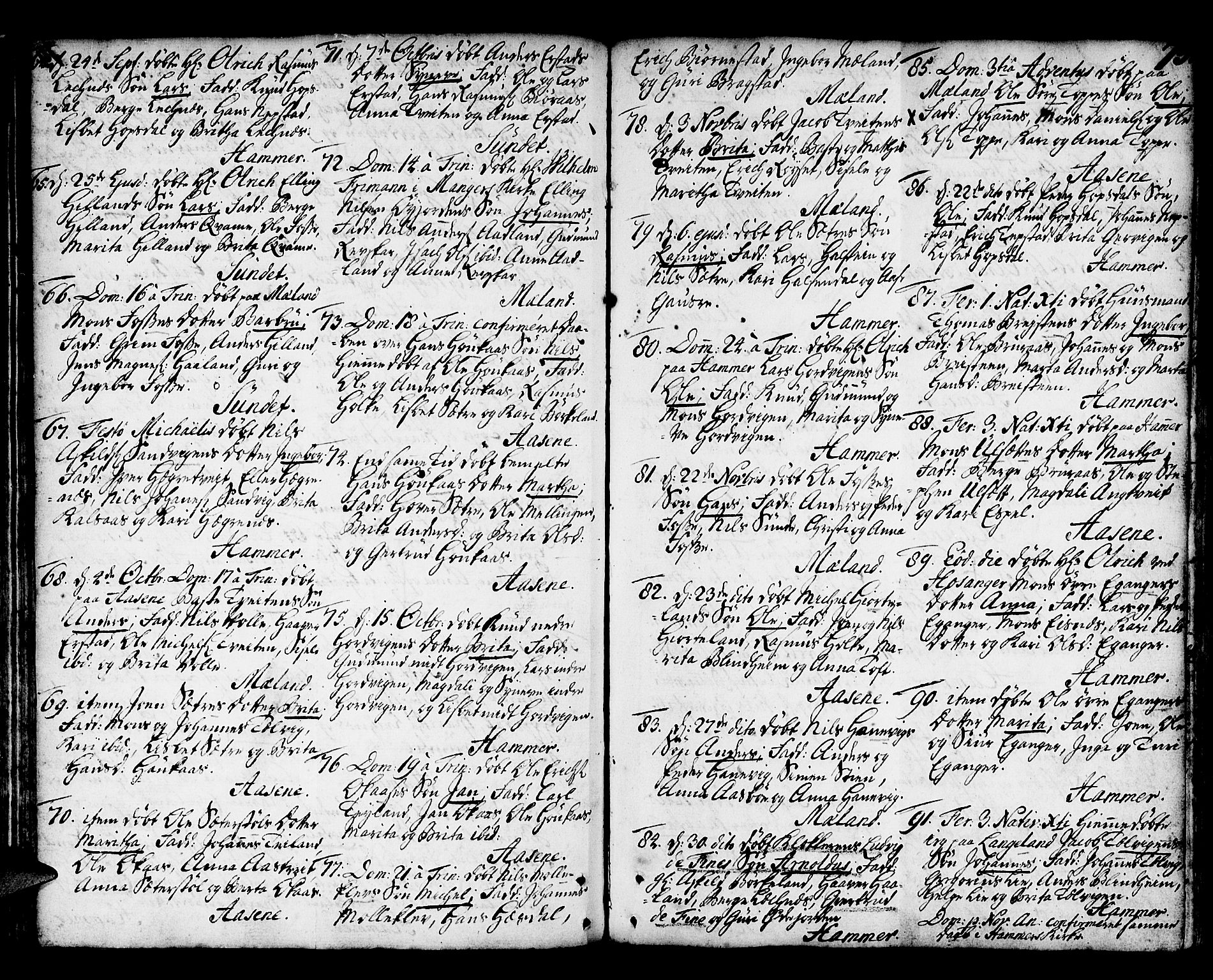 Hamre sokneprestembete, AV/SAB-A-75501/H/Ha/Haa/Haaa/L0006: Parish register (official) no. A 6, 1750-1761, p. 75