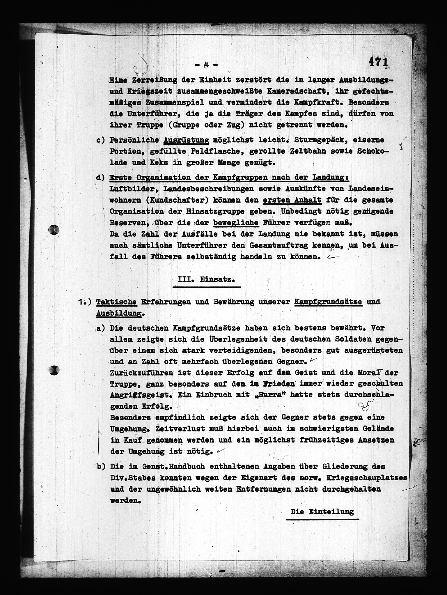 Documents Section, AV/RA-RAFA-2200/V/L0082: Amerikansk mikrofilm "Captured German Documents".
Box No. 721.  FKA jnr. 619/1954., 1940, p. 6