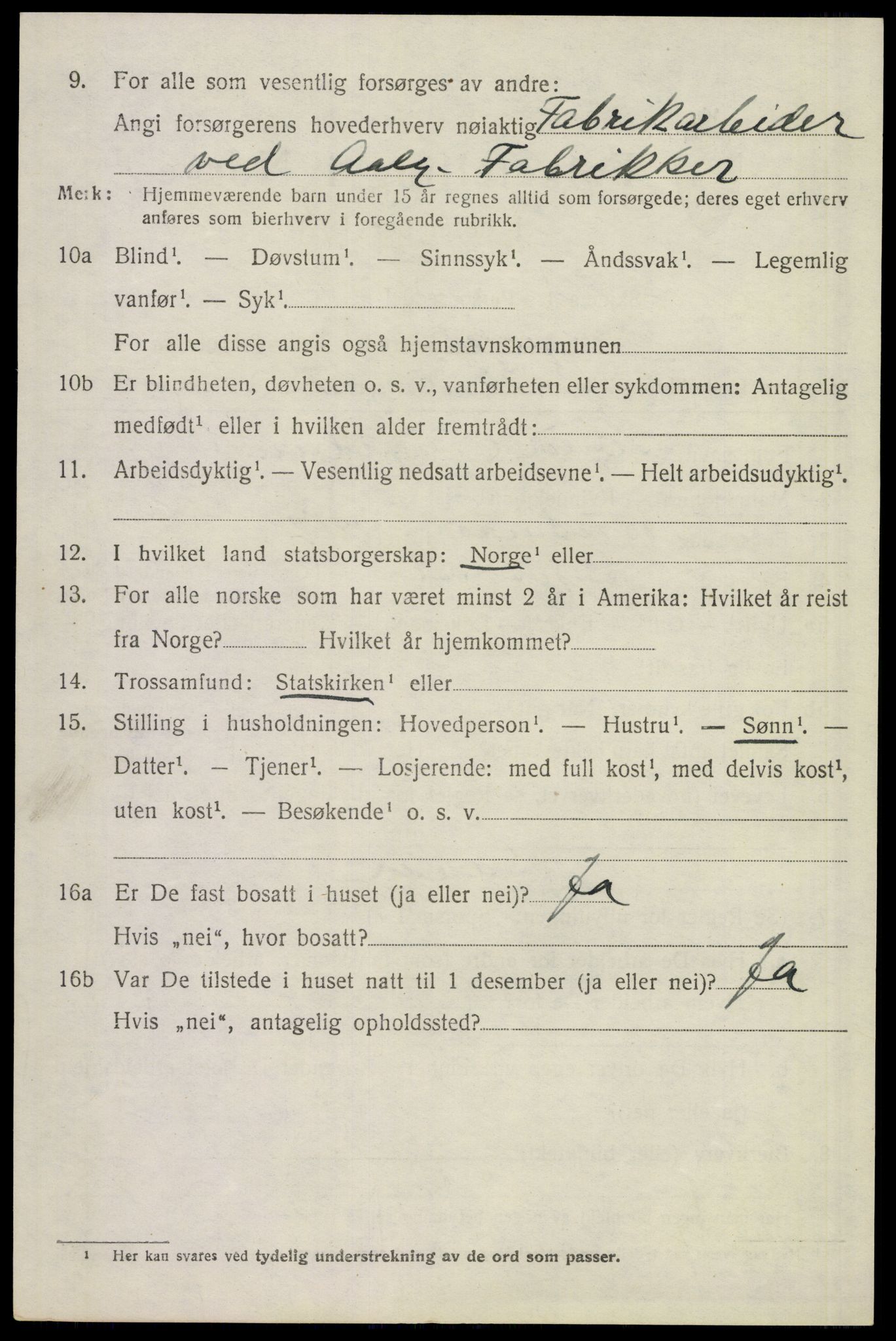 SAST, 1920 census for Gjesdal, 1920, p. 2003