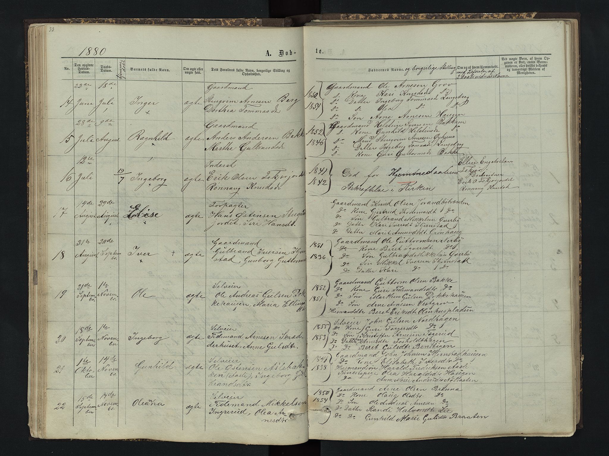 Sør-Aurdal prestekontor, AV/SAH-PREST-128/H/Ha/Hab/L0004: Parish register (copy) no. 4, 1865-1893, p. 33