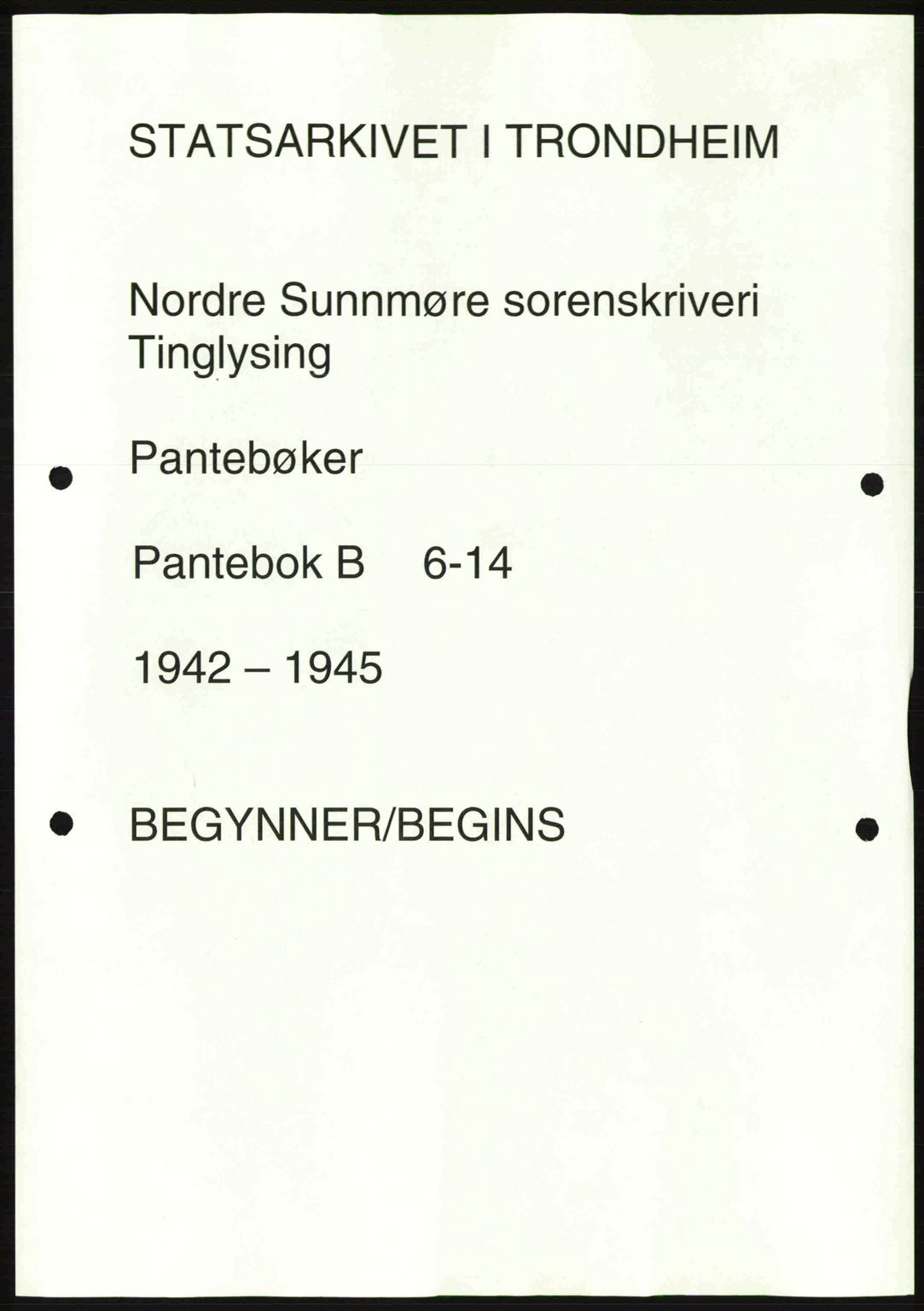 Nordre Sunnmøre sorenskriveri, AV/SAT-A-0006/1/2/2C/2Ca: Mortgage book no. B6-14 a, 1942-1945