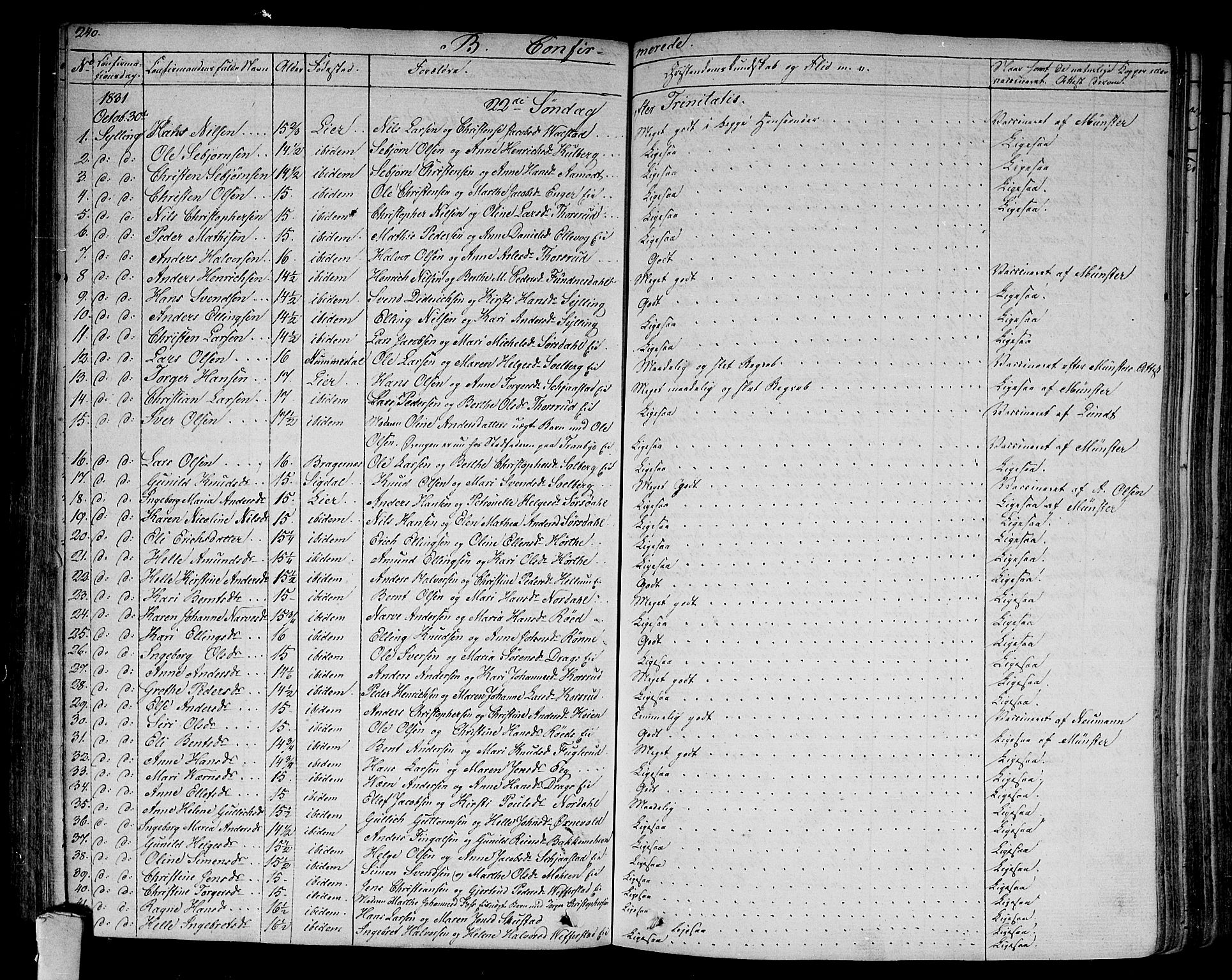 Lier kirkebøker, AV/SAKO-A-230/F/Fa/L0010: Parish register (official) no. I 10, 1827-1843, p. 240