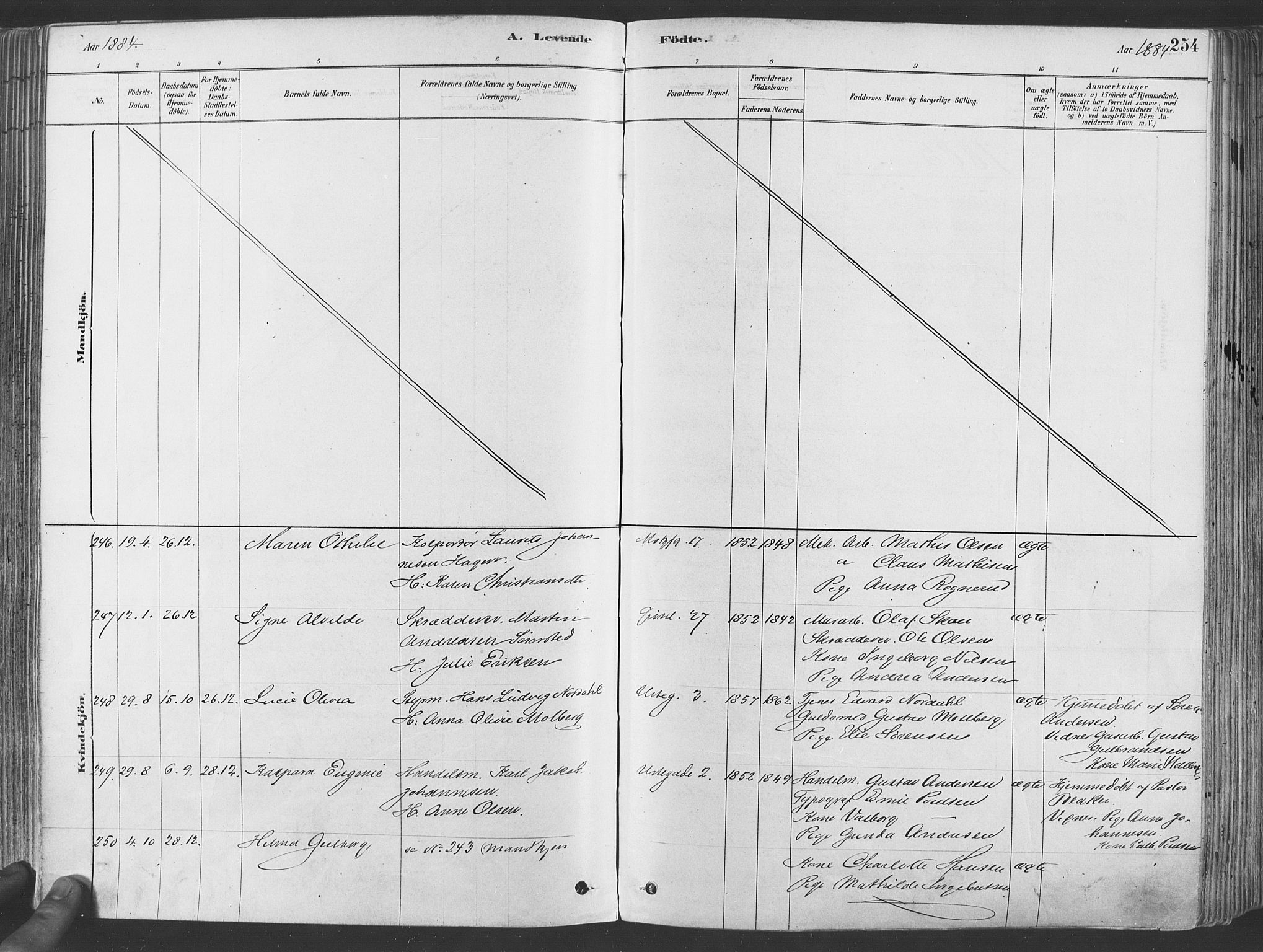 Grønland prestekontor Kirkebøker, SAO/A-10848/F/Fa/L0007: Parish register (official) no. 7, 1878-1888, p. 254