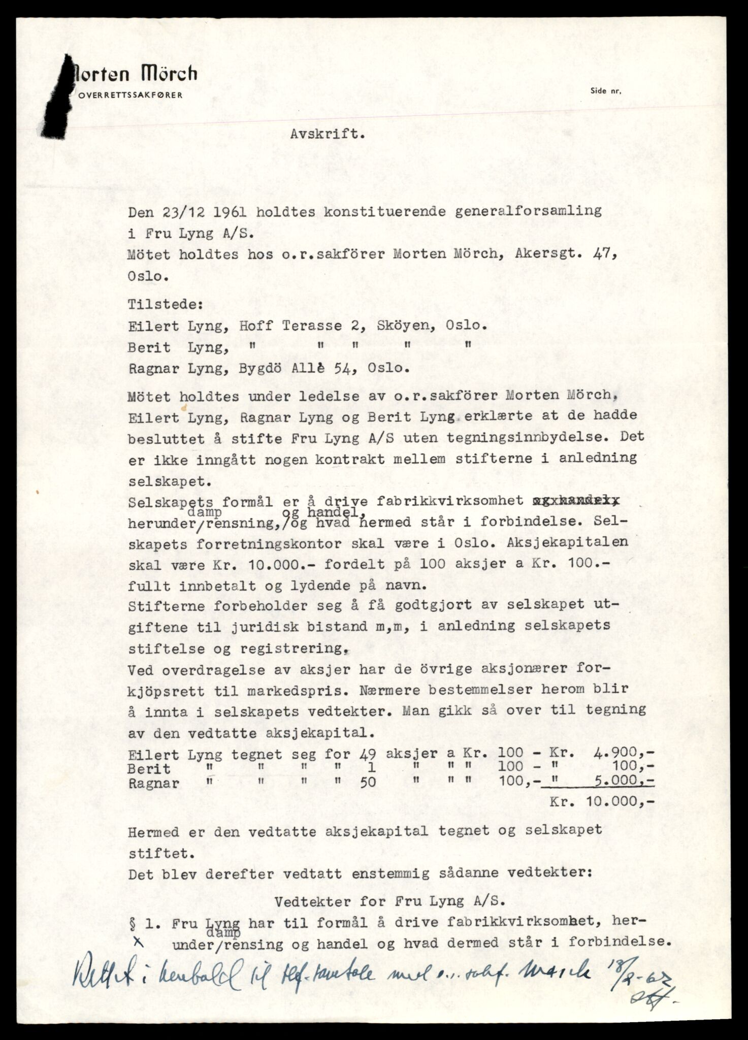 Oslo byfogd, Handelsregisteret, SAT/A-10867/G/Gc/Gca/L0257: Ikke konverterte foretak, Fru-Fug, 1890-1990, p. 3