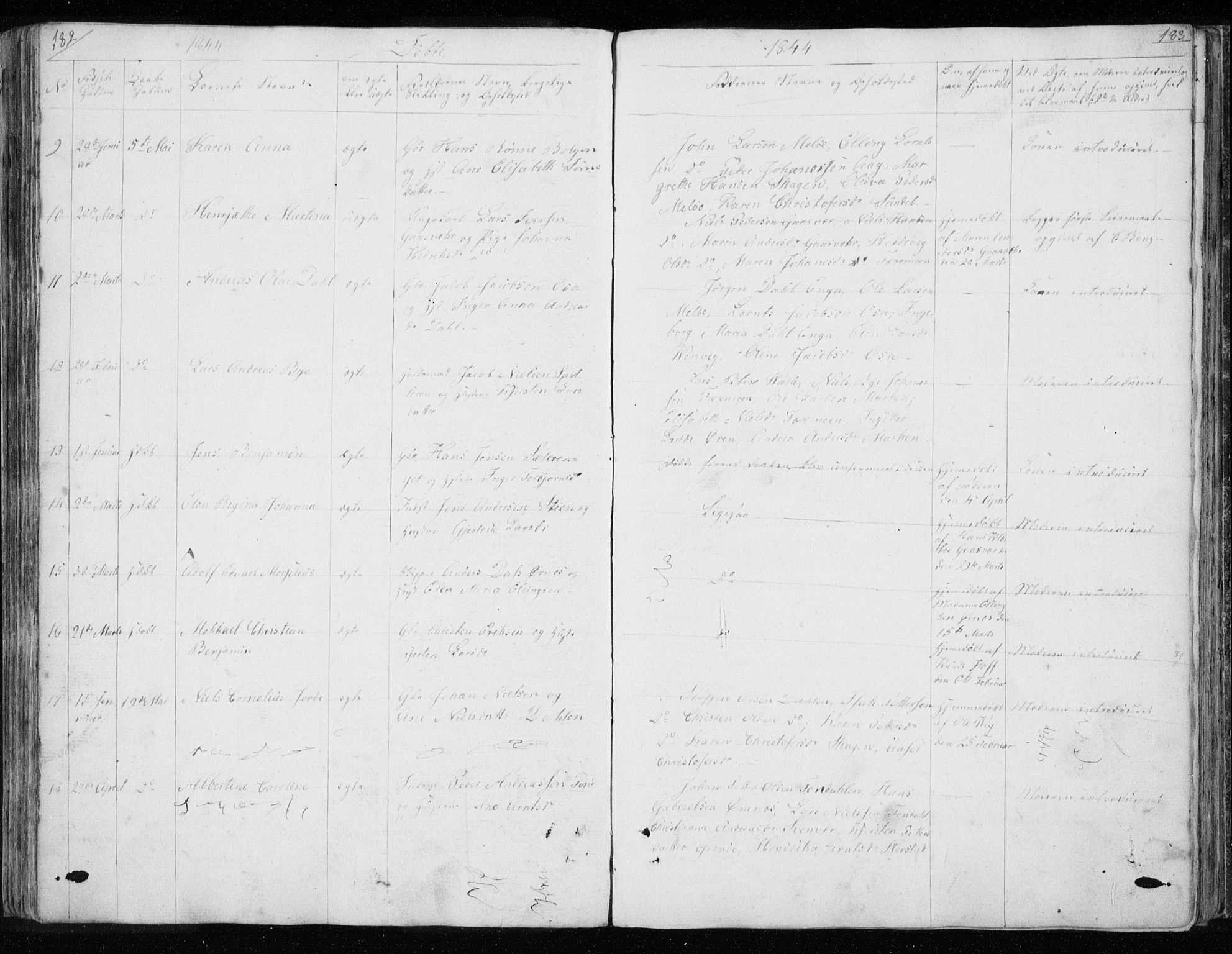 Ministerialprotokoller, klokkerbøker og fødselsregistre - Nordland, SAT/A-1459/843/L0632: Parish register (copy) no. 843C01, 1833-1853, p. 182-183