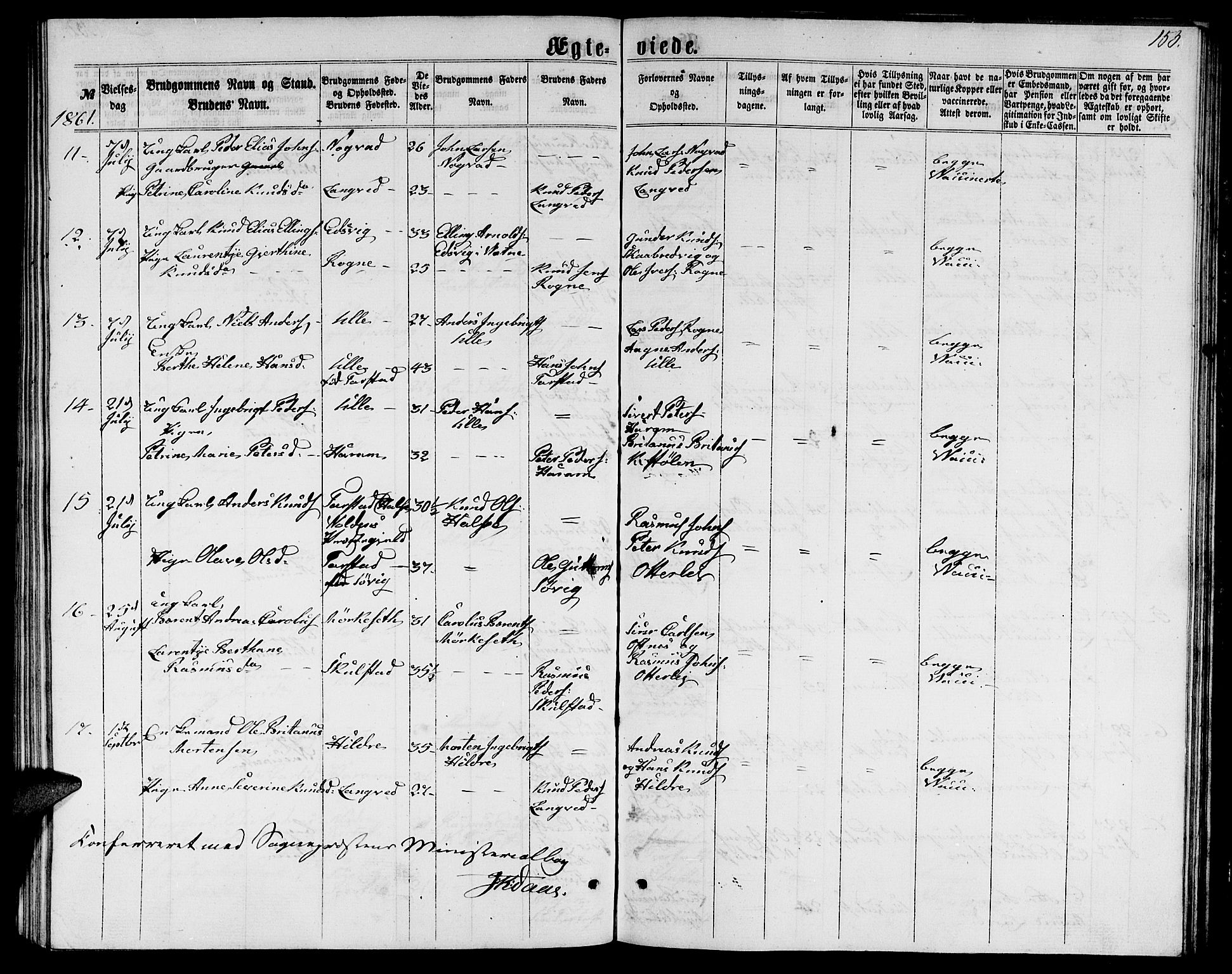 Ministerialprotokoller, klokkerbøker og fødselsregistre - Møre og Romsdal, AV/SAT-A-1454/536/L0508: Parish register (copy) no. 536C03, 1860-1870, p. 153