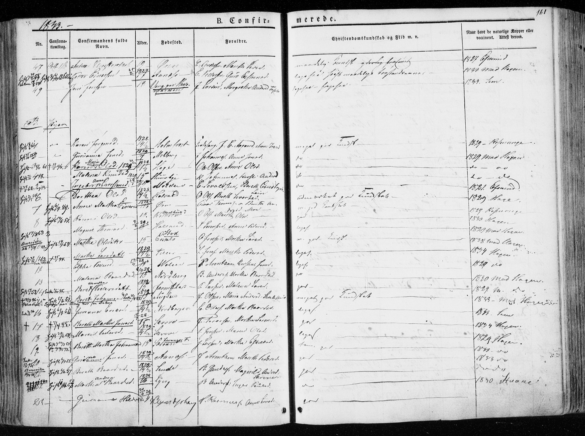 Ministerialprotokoller, klokkerbøker og fødselsregistre - Nord-Trøndelag, SAT/A-1458/723/L0239: Parish register (official) no. 723A08, 1841-1851, p. 161