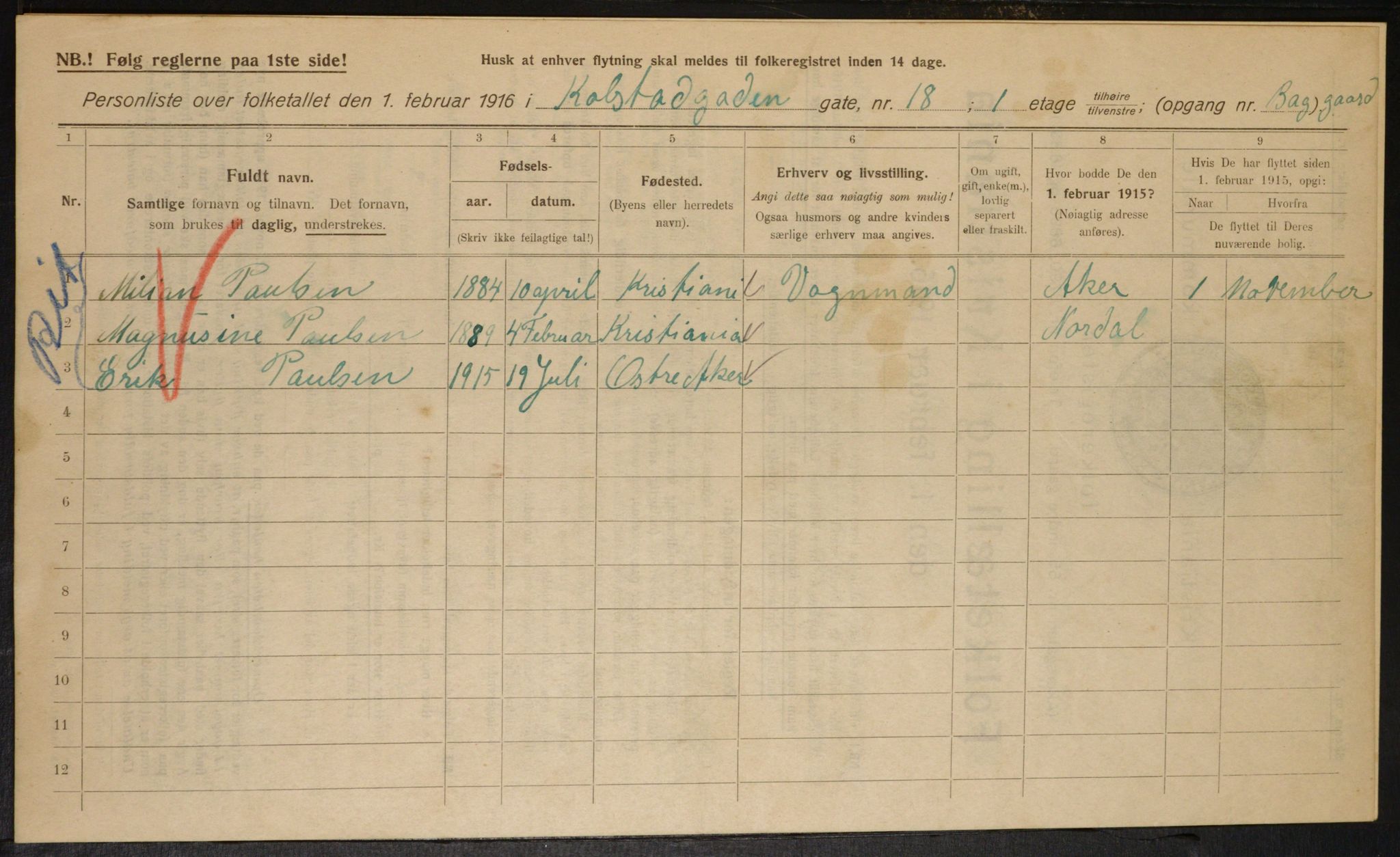 OBA, Municipal Census 1916 for Kristiania, 1916, p. 53553