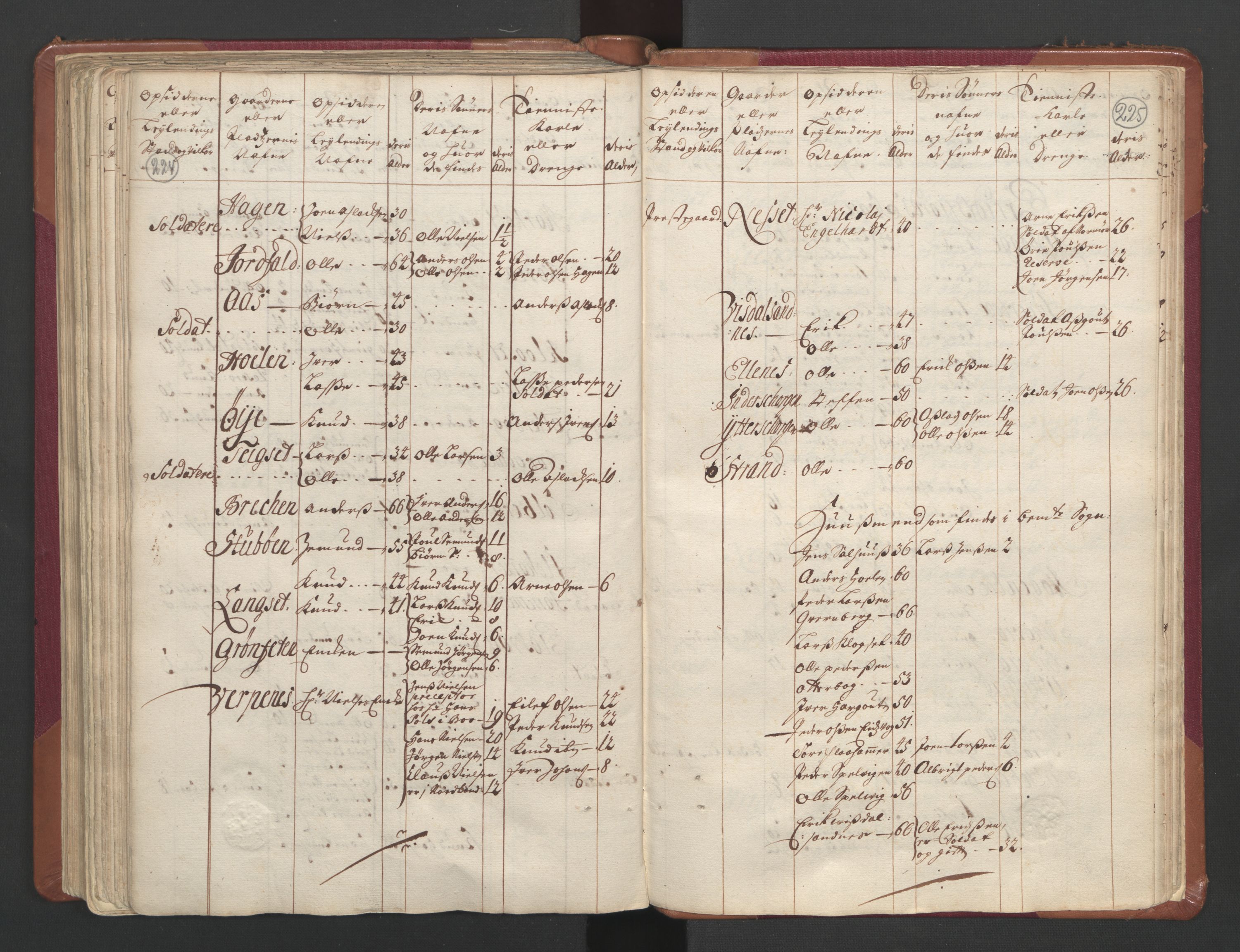 RA, Census (manntall) 1701, no. 11: Nordmøre fogderi and Romsdal fogderi, 1701, p. 224-225