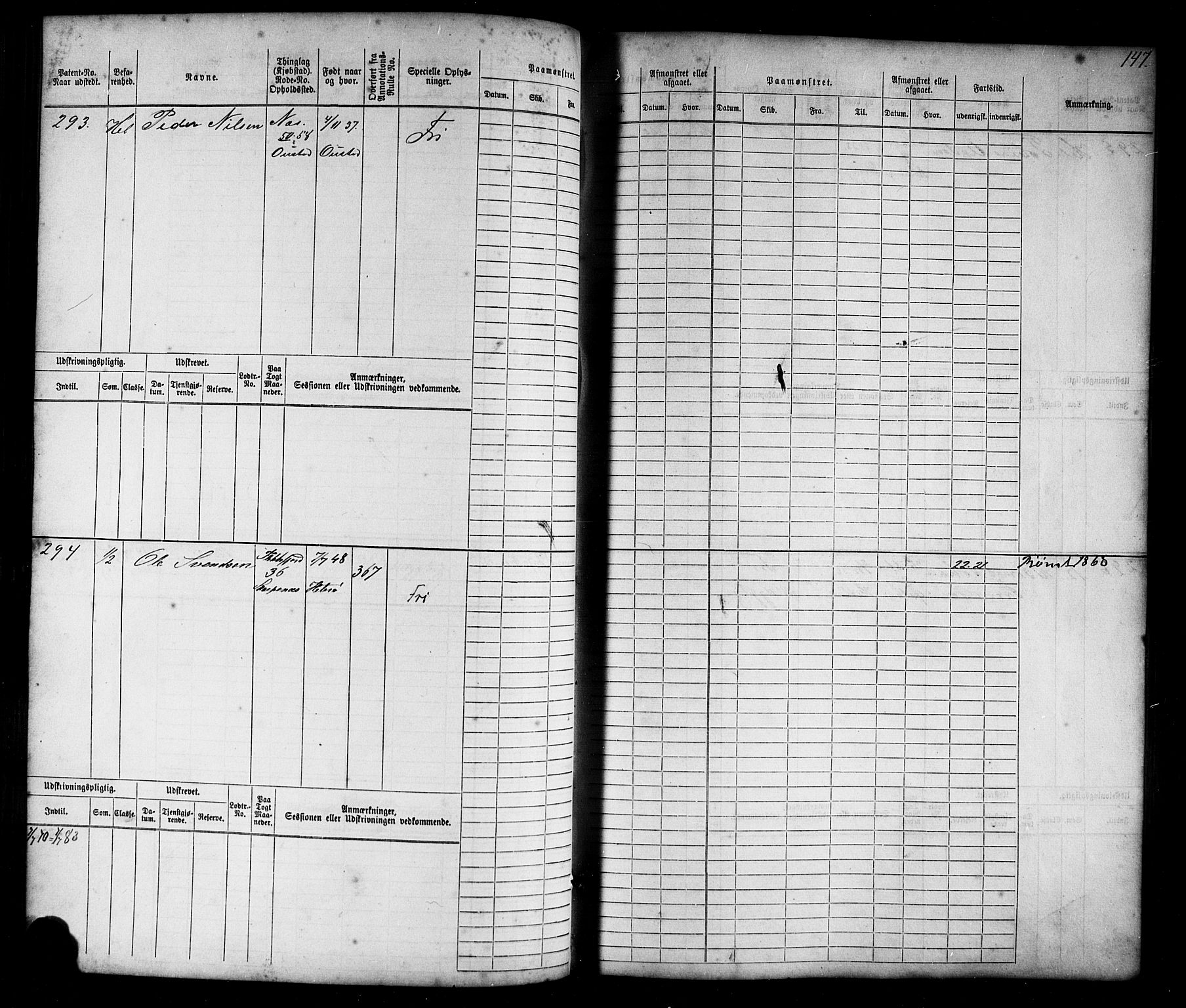Flekkefjord mønstringskrets, AV/SAK-2031-0018/F/Fb/L0008: Hovedrulle nr 1-770, Æ-5, 1867-1900, p. 151