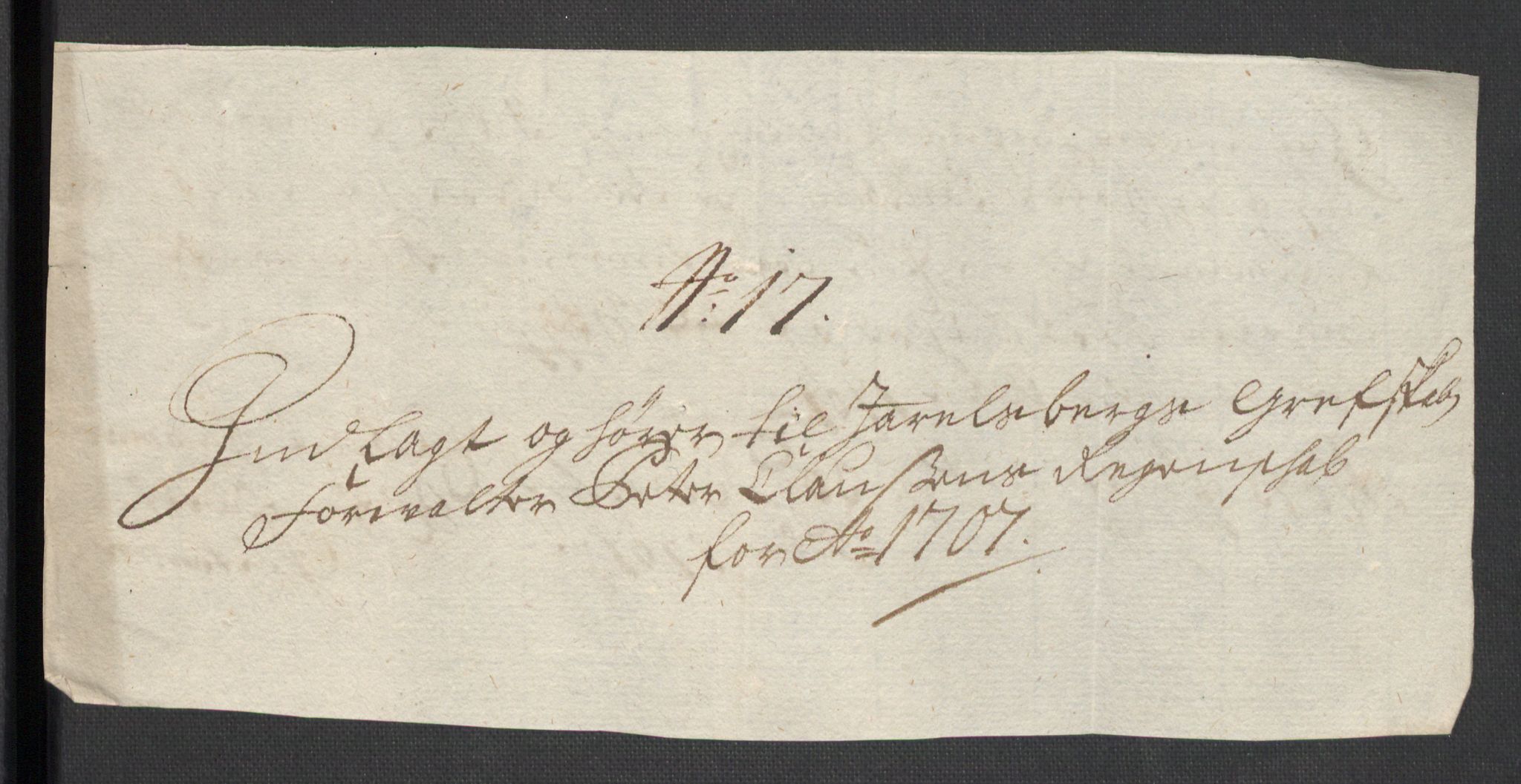 Rentekammeret inntil 1814, Reviderte regnskaper, Fogderegnskap, RA/EA-4092/R32/L1872: Fogderegnskap Jarlsberg grevskap, 1706-1707, p. 496