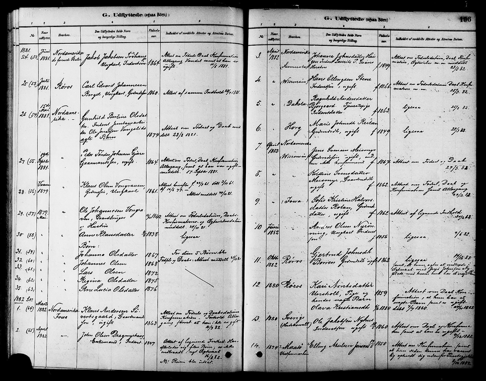 Ministerialprotokoller, klokkerbøker og fødselsregistre - Sør-Trøndelag, SAT/A-1456/686/L0983: Parish register (official) no. 686A01, 1879-1890, p. 196