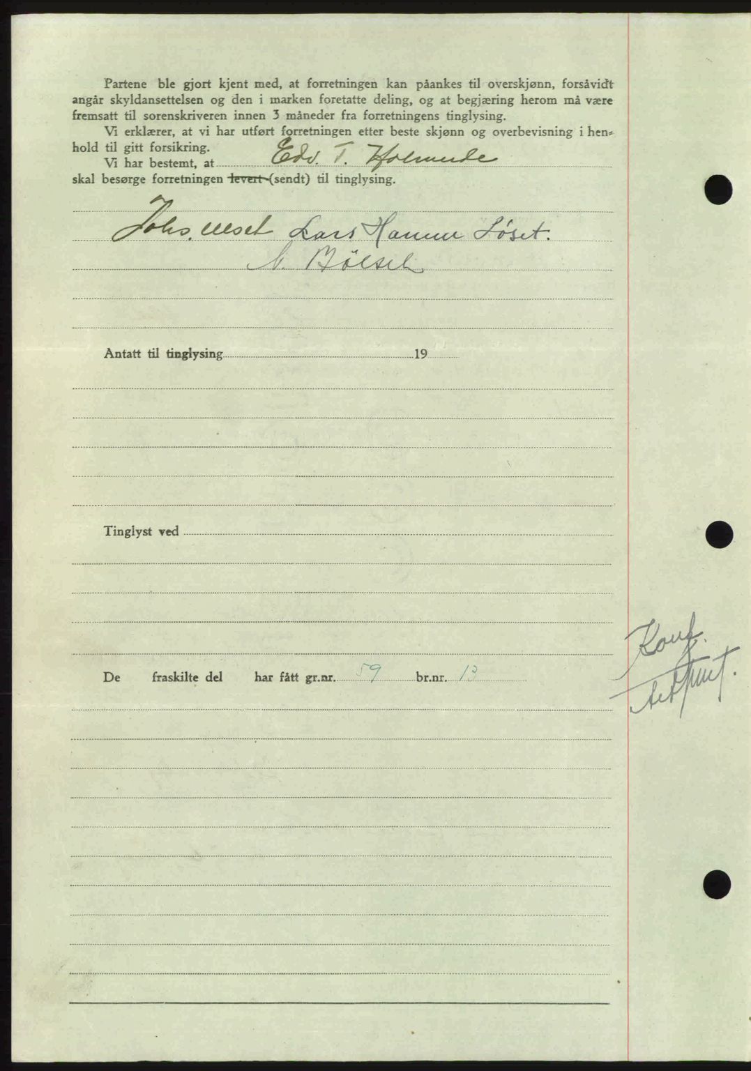 Nordmøre sorenskriveri, AV/SAT-A-4132/1/2/2Ca: Mortgage book no. A116, 1950-1950, Diary no: : 3509/1950