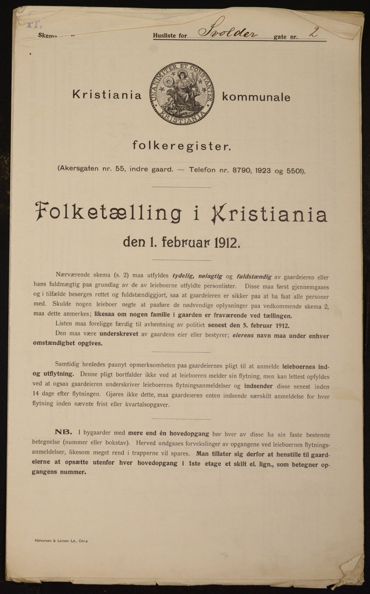 OBA, Municipal Census 1912 for Kristiania, 1912, p. 106264