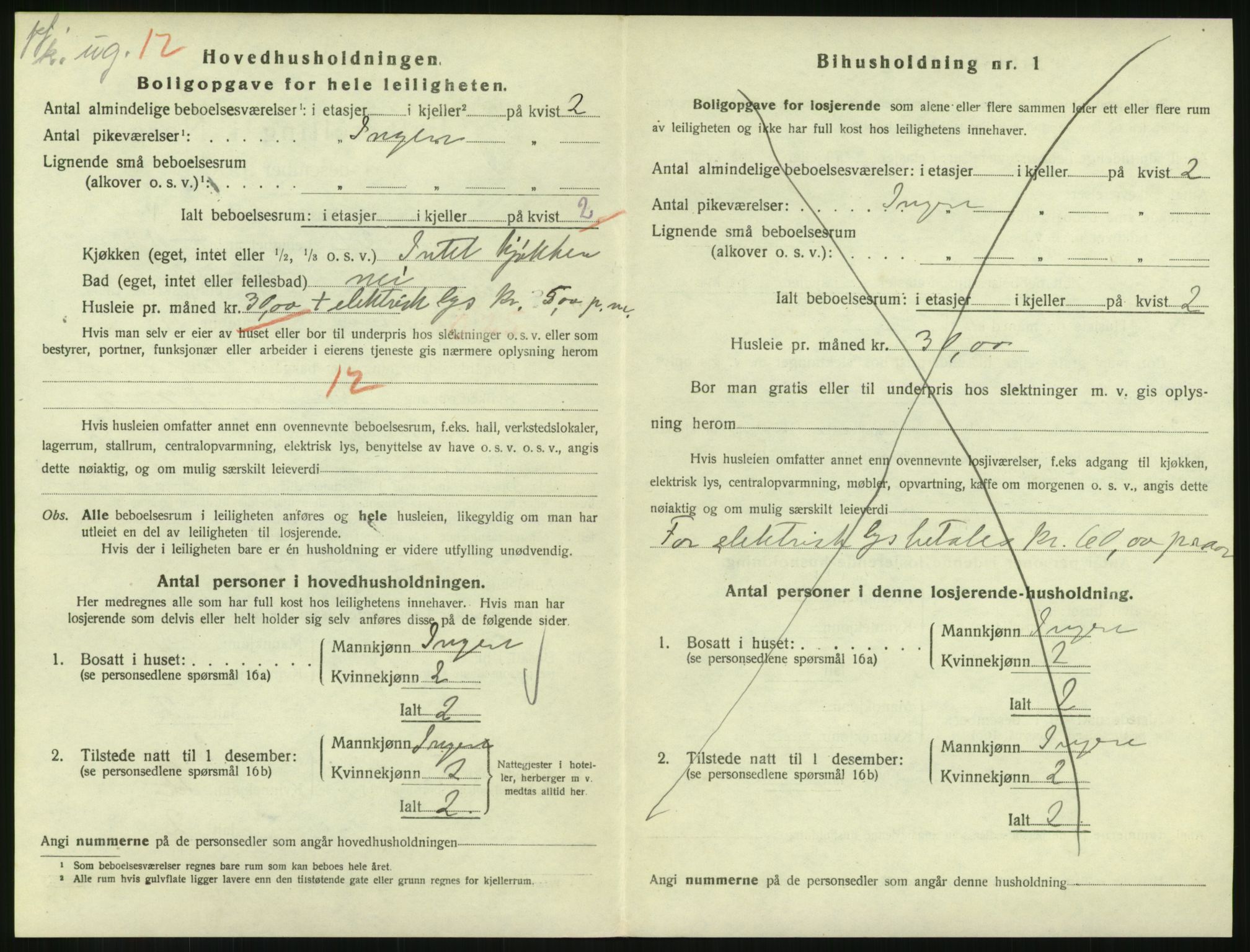 SAH, 1920 census for Lillehammer, 1920, p. 1421