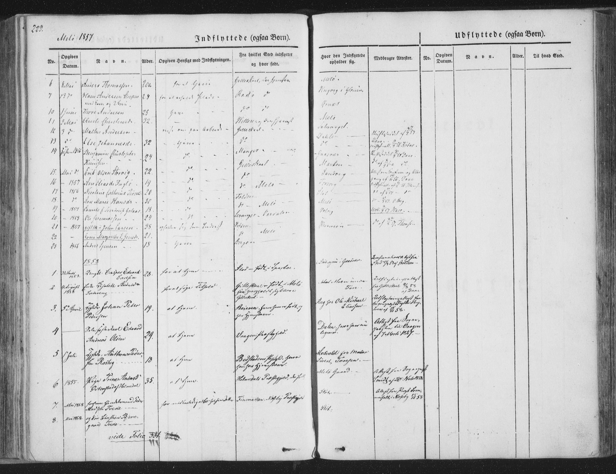 Ministerialprotokoller, klokkerbøker og fødselsregistre - Nordland, SAT/A-1459/841/L0604: Parish register (official) no. 841A09 /2, 1845-1862, p. 223