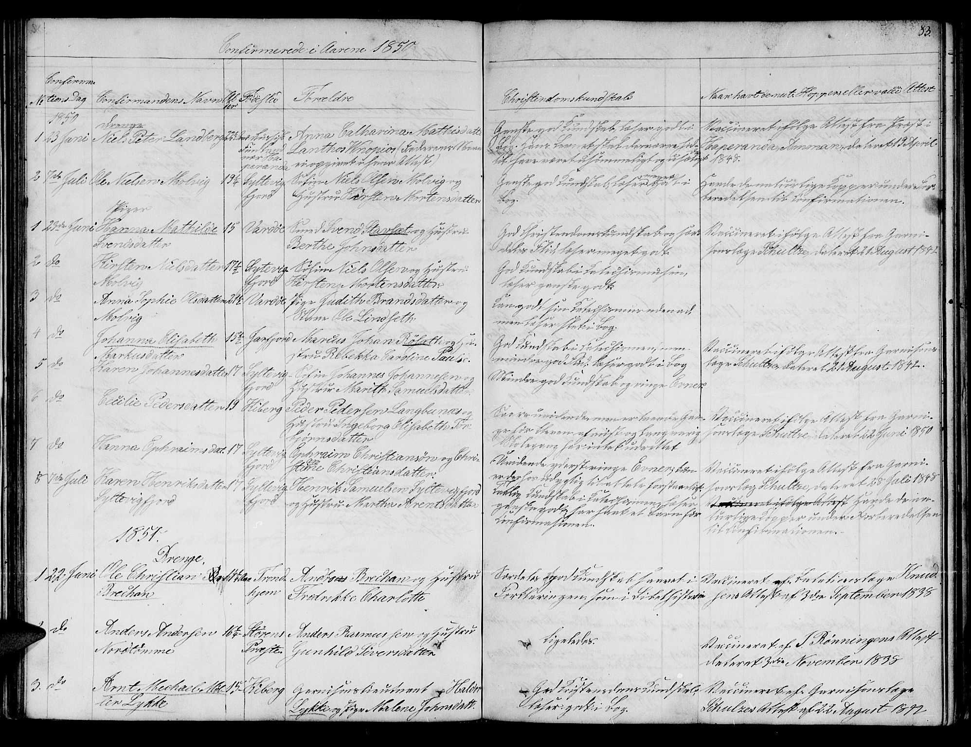 Vardø sokneprestkontor, SATØ/S-1332/H/Hb/L0001klokker: Parish register (copy) no. 1, 1844-1861, p. 83