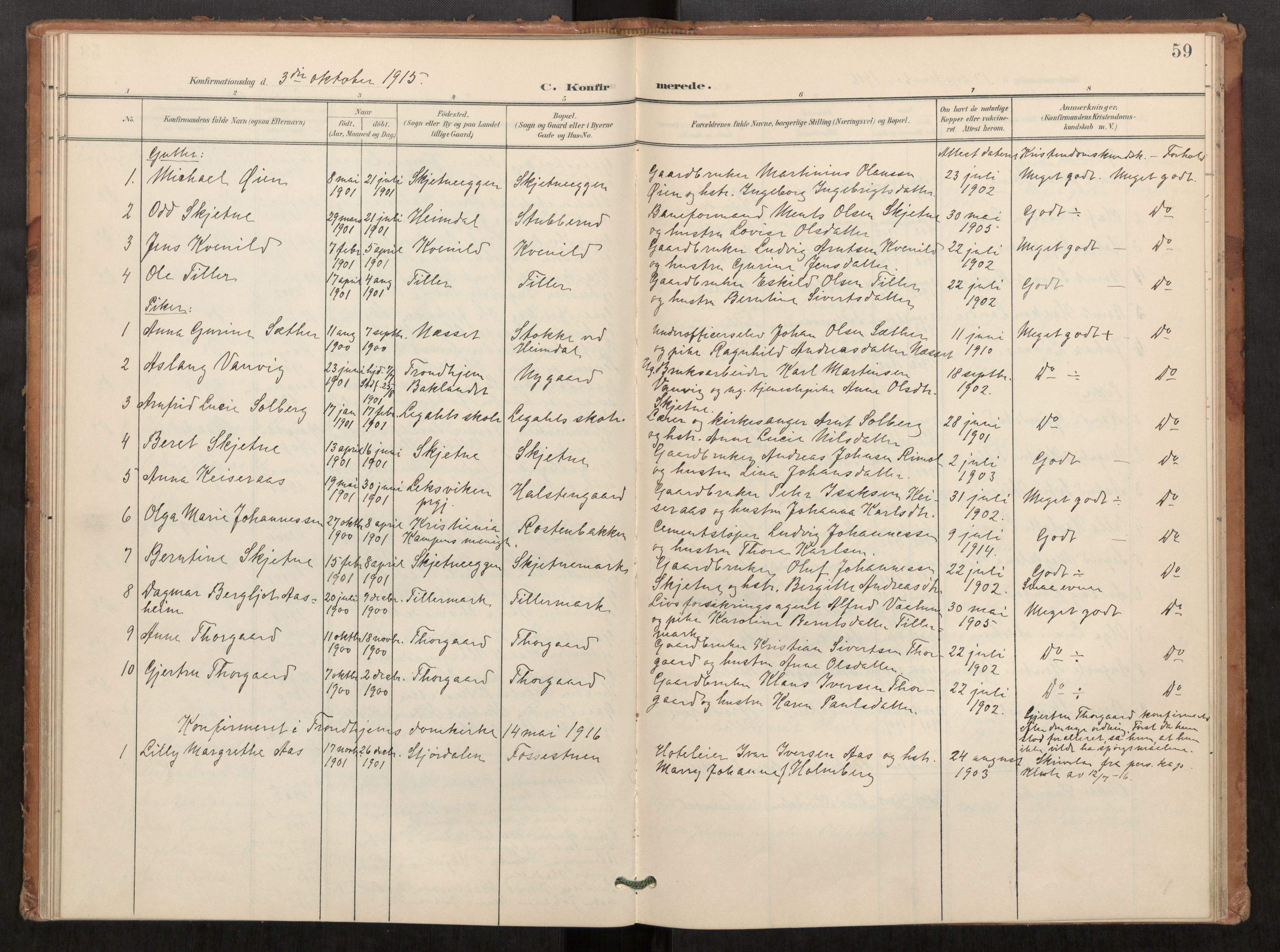Klæbu sokneprestkontor, SAT/A-1112: Parish register (official) no. 2, 1900-1916, p. 59